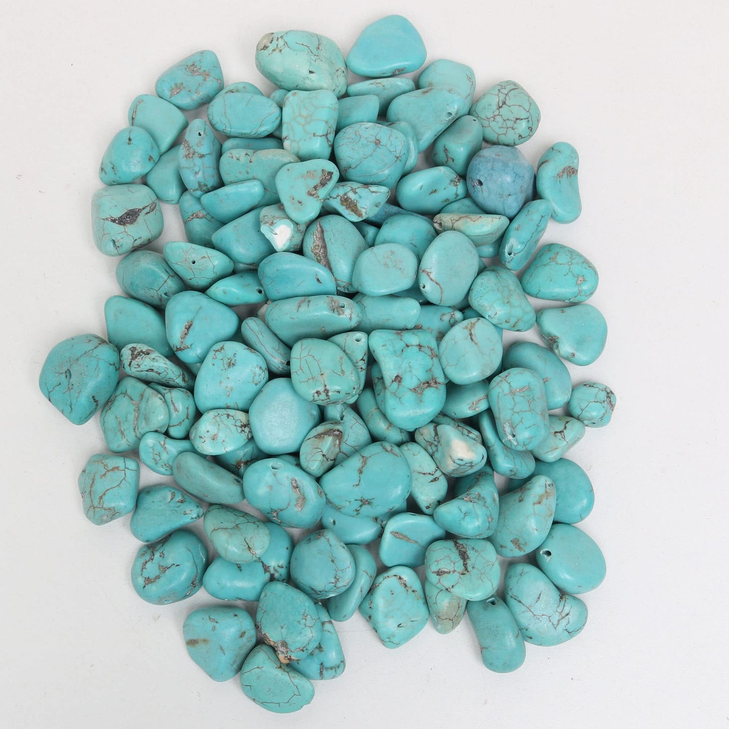 REAL-GEMS Natural Raw Healing Crystals Rough Stones for Tumbling, Cabbing, Polishing, Wire Wrapping, Wicca & Reiki Crystal Healing, Mix Gemstones,7 Chakra (Turquoise)