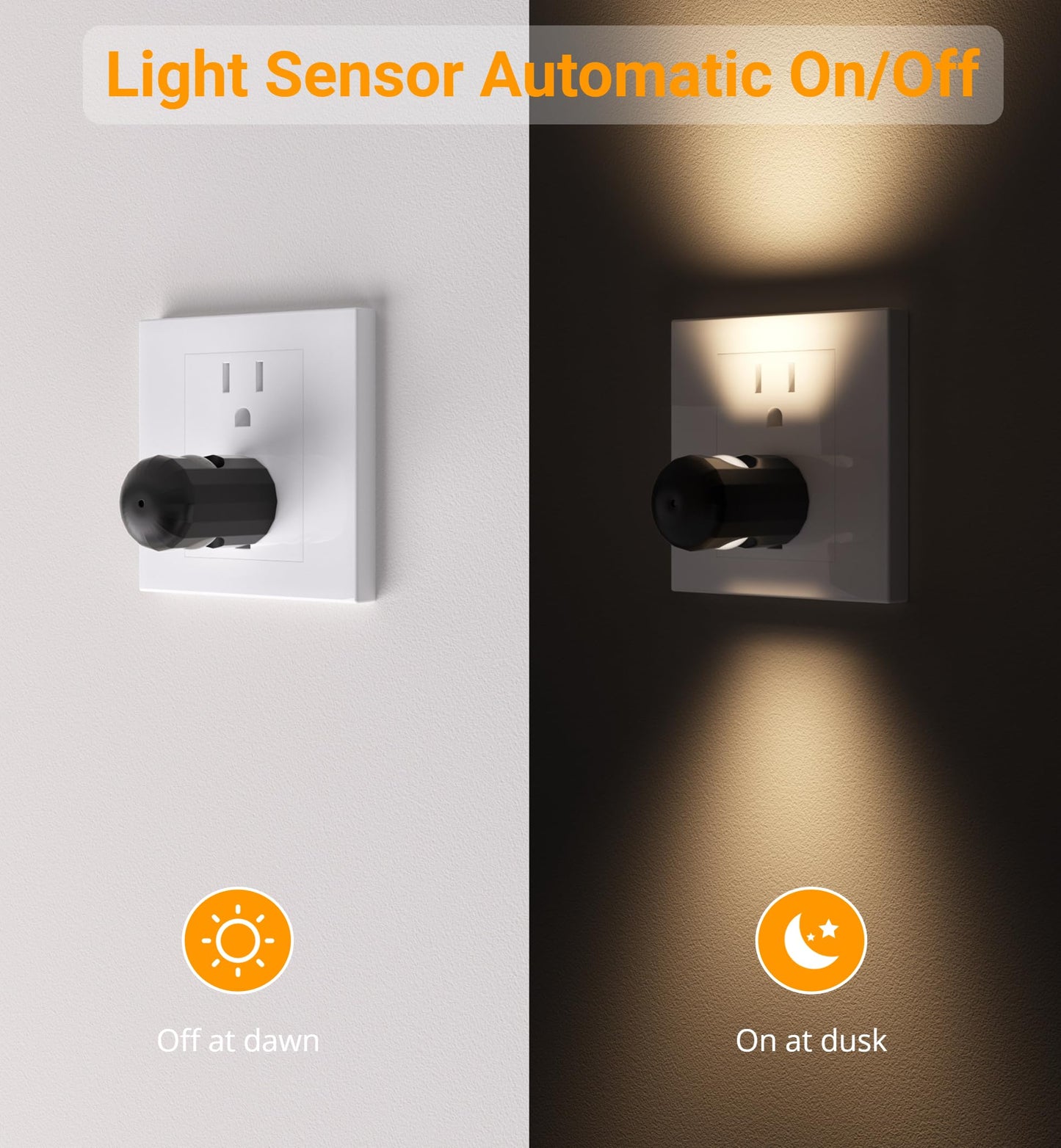 TSEXES 6 Pack LED Night Lights with Dusk to Dawn Sensor, 3000K Soft White, Plug in Wall Night Lights for Kids, Kitchen, Hallway, Bathroom, Bedroom,Non-Dimmable