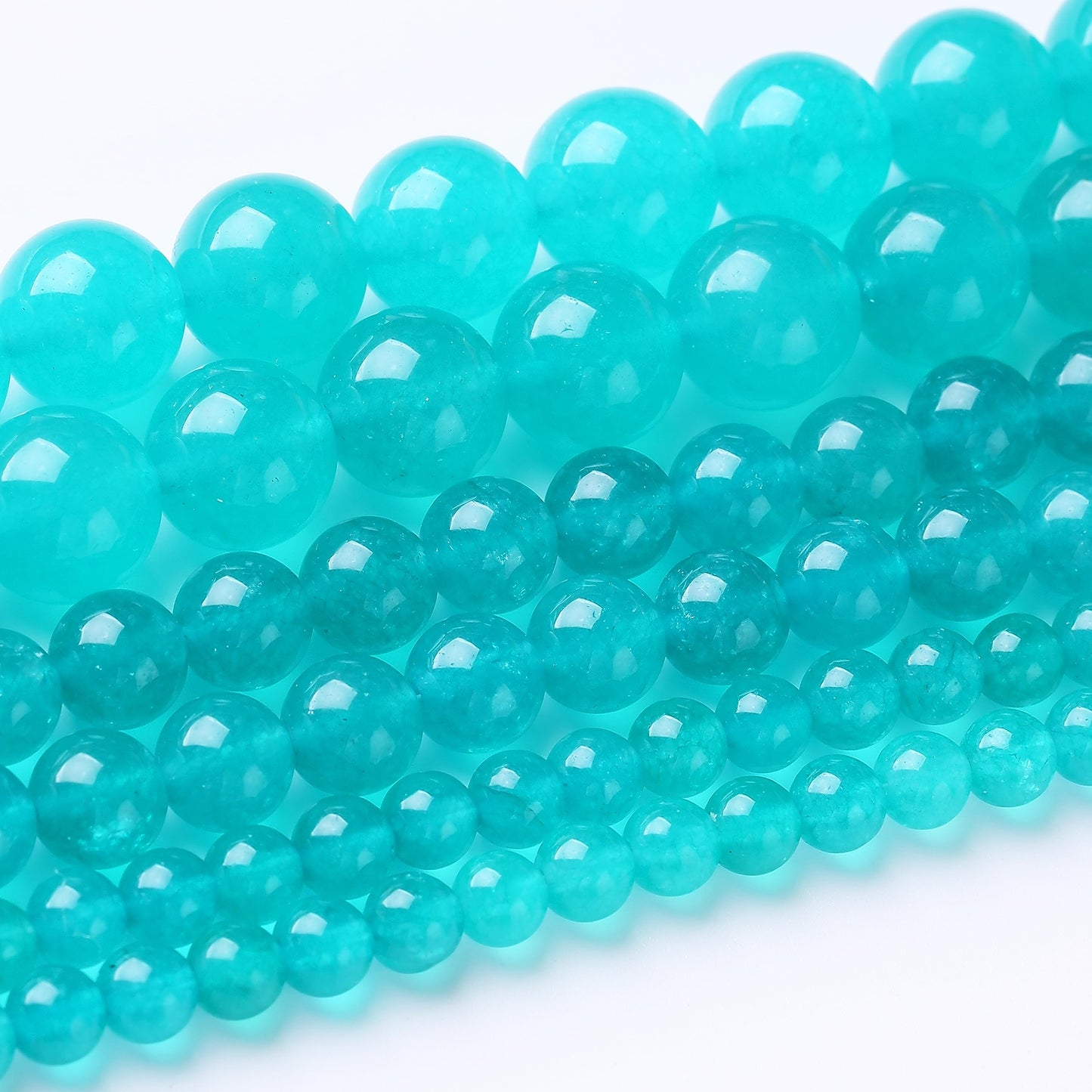 48PCS 8MM Amazonite Blue Chalcedony Stone Beads Energy Healing Beads for DIY Jewelry Bracelet Necklace Making for Jewelry Making 15Inch