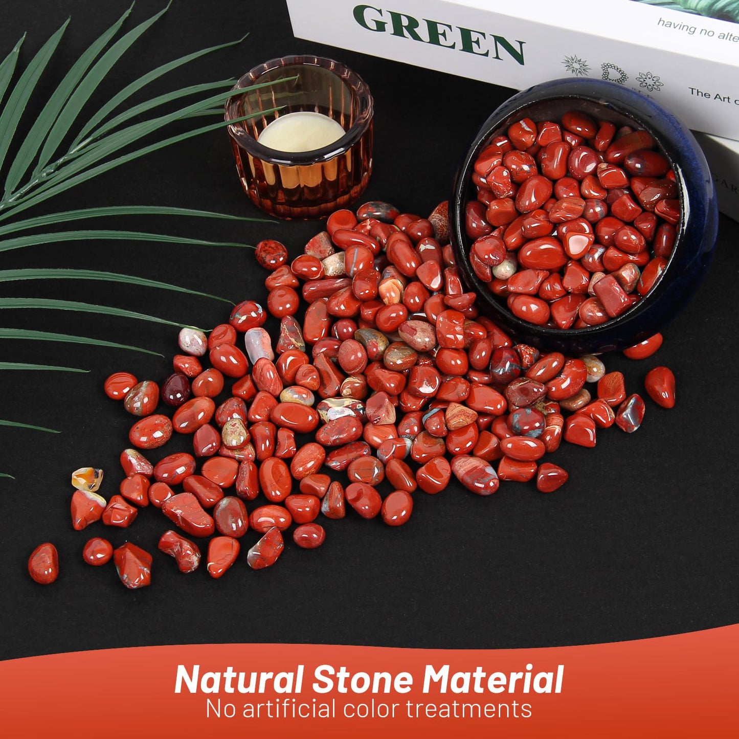1.1lb Natural Red Jasper Crystal Chips-Red Jasper Healing Crystals Chips, Crushed Crystal Gemstones for Crafts, Beautiful Package for Gift
