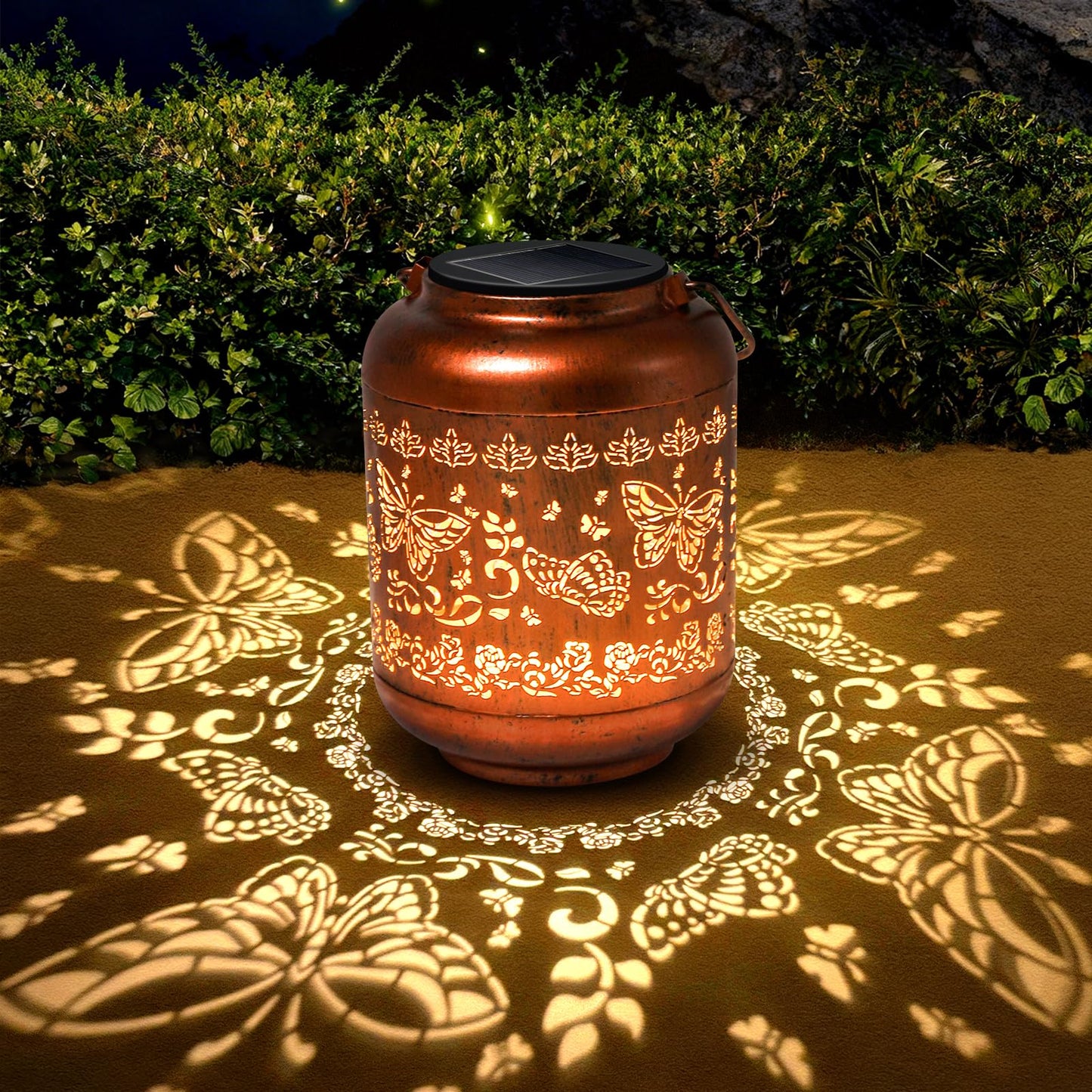Mothers Day Gifts for Mom Women - Butterfly Solar Lanterns Outdoor Waterproof Metal Hanging Solar Lights for Yard Garden Decor Gardening Ornament Birthday Gifts for Her Grandma