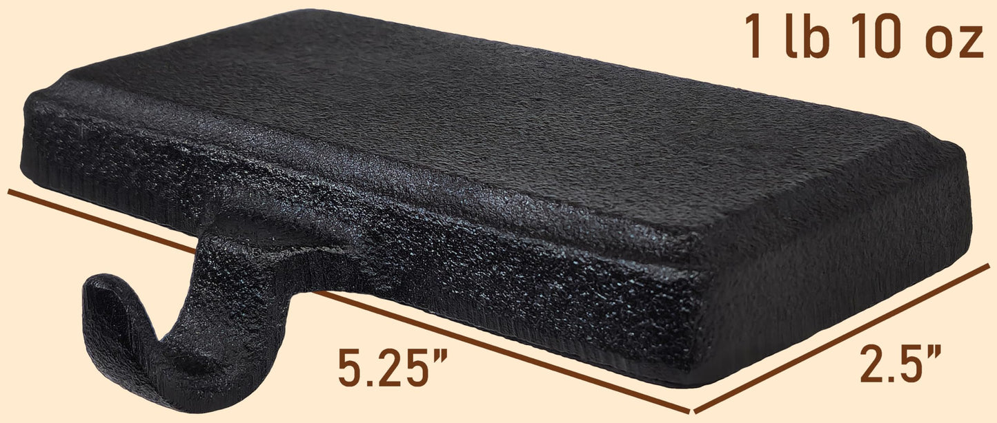 Lulu Decor Black Christmas Stocking Holders for Mantle set of 3 - Heavy Cast Iron Weighted Strong & Sturdy - Low Profile Flat Base Stocking Hooks, Simple Design for Mantle Decor Weighs 1 lb 10 oz each