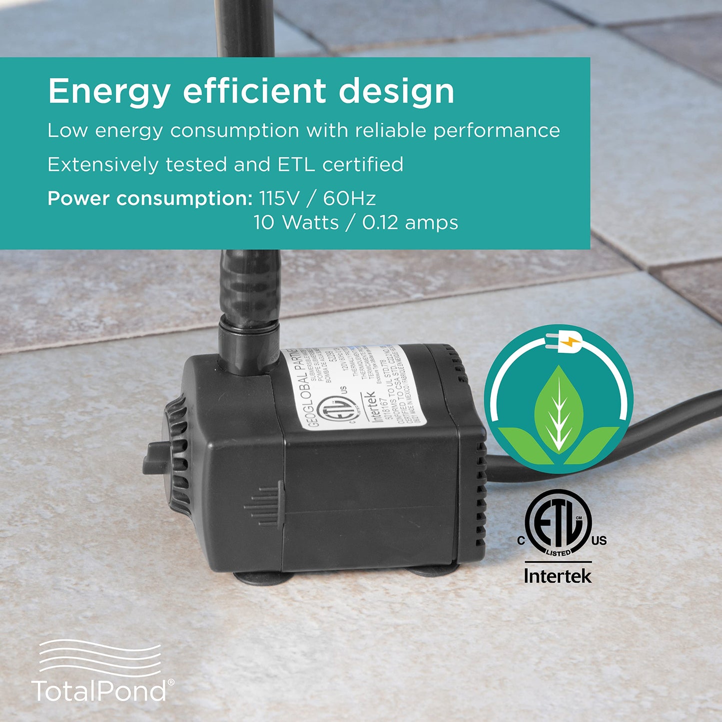 TotalPond 170 GPH Low Water Shut-Off Fountain Pump
