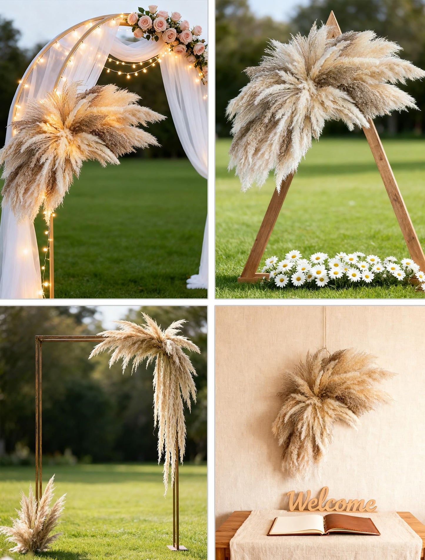 Fluffy Boho Wall Decor - DIY Pampas Grass Kits,Need to Assemble,Decorative Pampas Cloud,Mirror Decorative,for Entryway Bedroom Living Room Bathroom House Warming Gifts New Home Essential