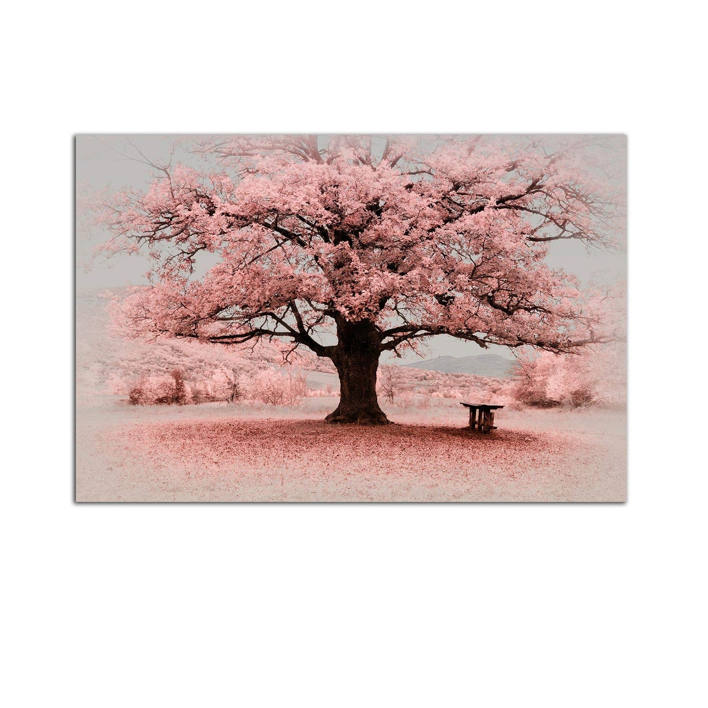 Startonight Acrylic Glass Wall Art - Pink Tree Decor - Glossy Artwork 24" x 36" Home Decor Ready to Hang