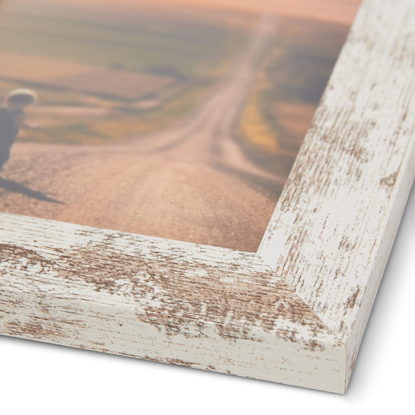 VADCAD Picture Frames 5x7 (6-Pack) - White Rustic Distressed Farmhouse Wooden Frame - Photo Frame with Acrylic Front Ready to Hang or Stand