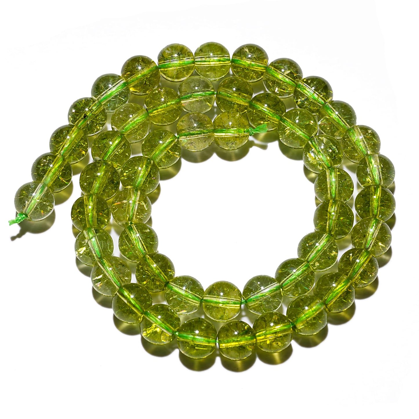 8mm Natural Peridot Gemstone Beads Polished Round Smooth Stone Beads for Bracelets Jewelry Making 15inch Loose Beads