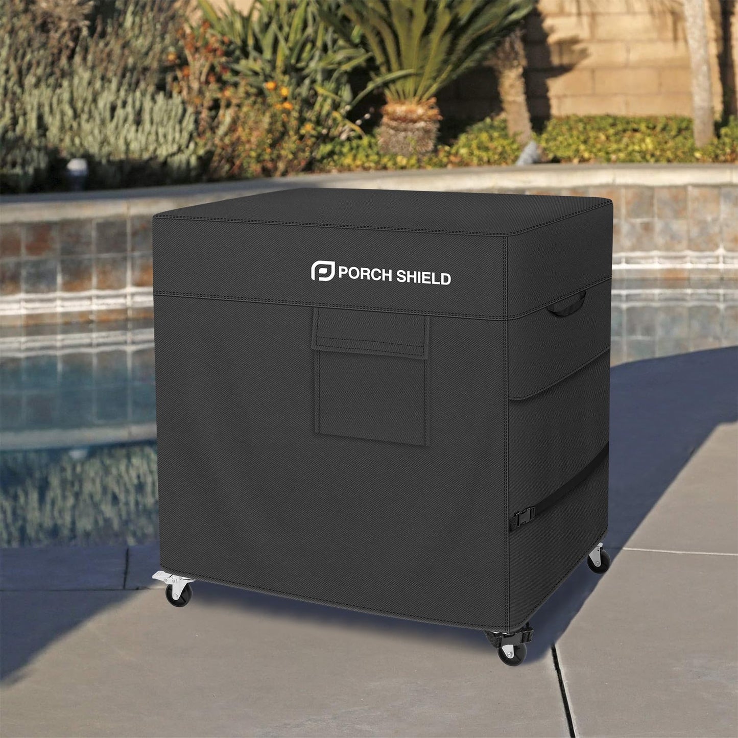 Porch Shield Waterproof Rolling 80-100 Qt Cooler Cart Cover Fits Most Patio Ice Chest Party Cooler (Black, 40"L x 20"W x 32"H)