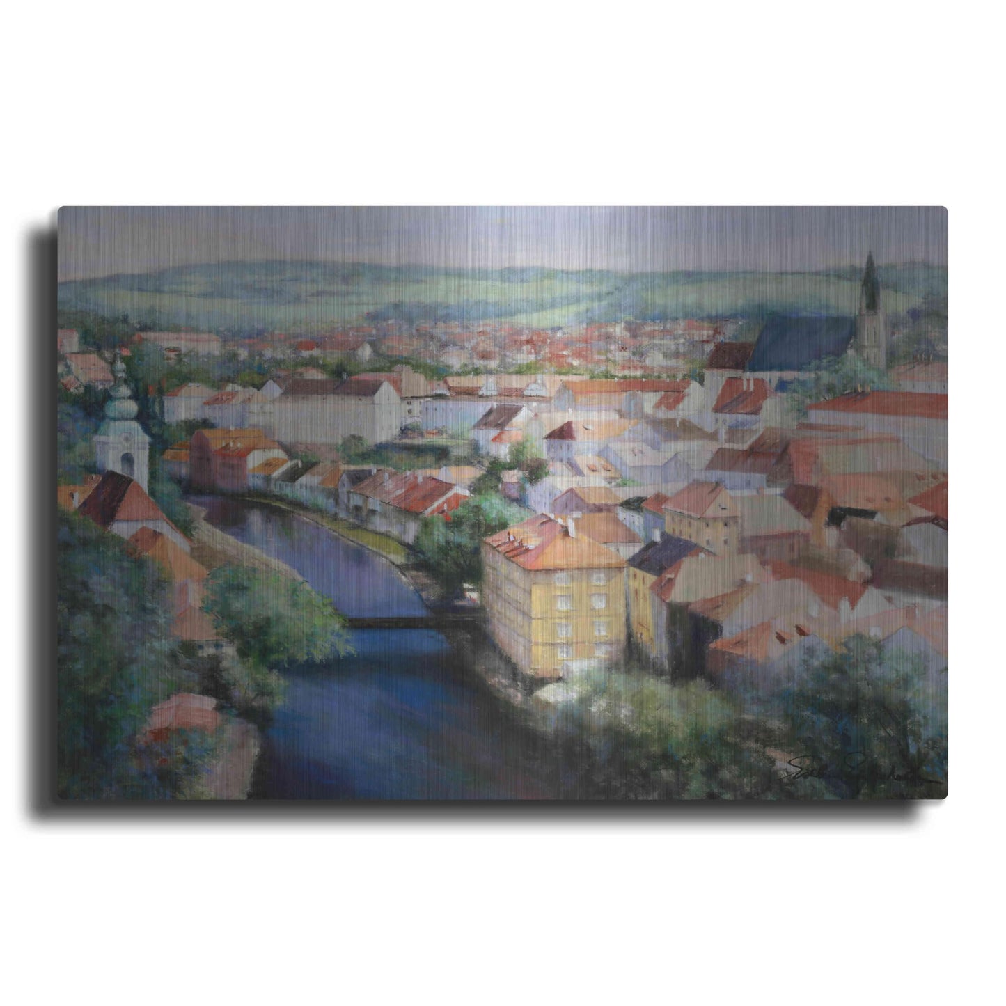 Luxe Metal Art 'Mosaic' by Esther Engelman, Metal Wall Art, 36"x24"