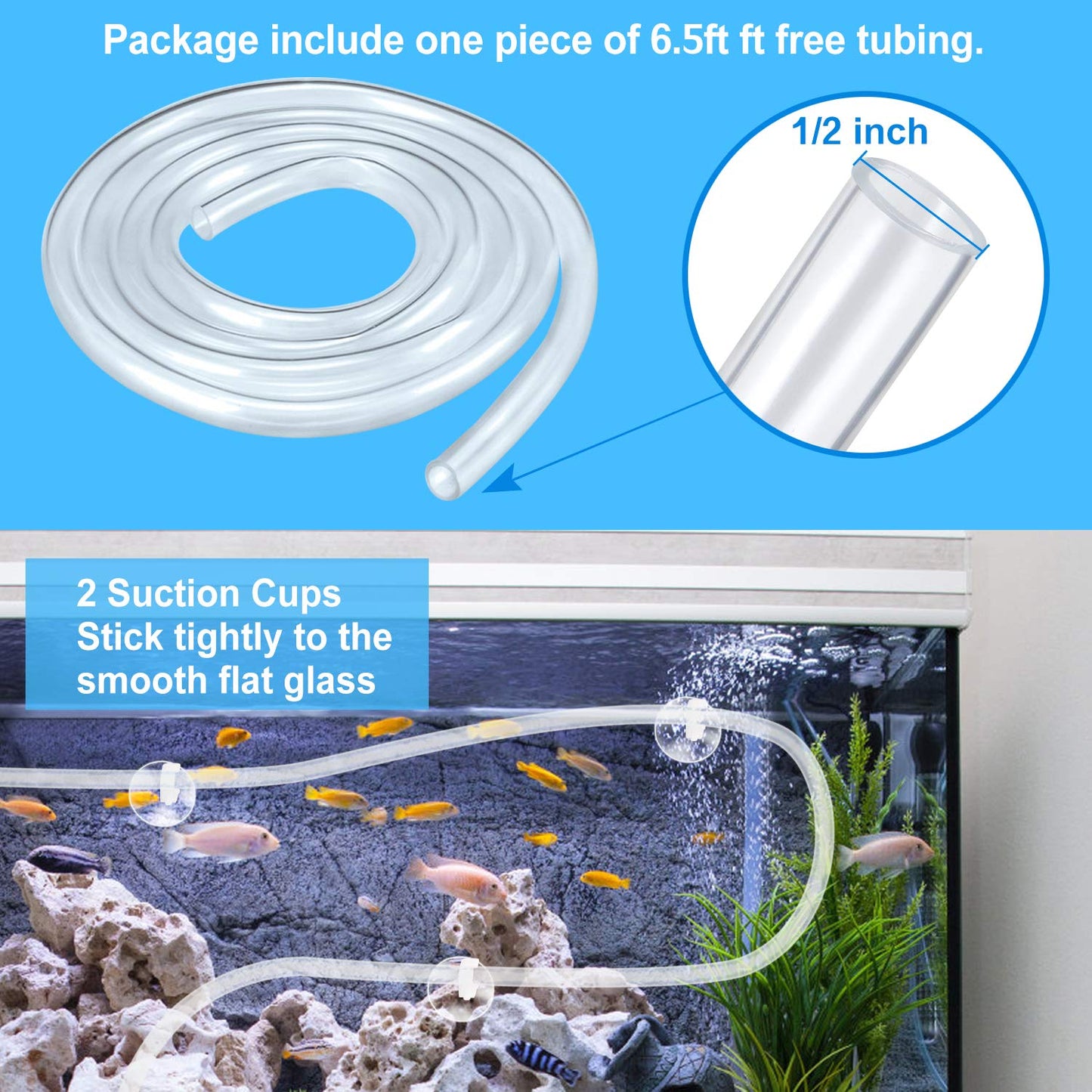 CWKJ Fountain Pump, 400GPH(25W 1500L/H) Submersible Water Durable Outdoor Pump with 6.5ft Tubing (ID x 1/2-Inch), 3 Nozzles for Aquarium, Pond, Fish Tank, Hydroponics