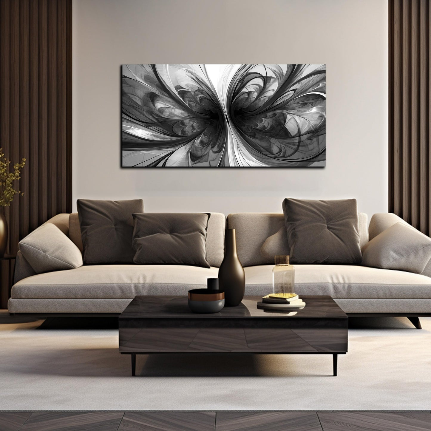 TYTAUPT Abstract Wall Art for Living Room Black and White Pictures Wall Art Bedroom,Home Office Wall Decor 20 x 40 Inch