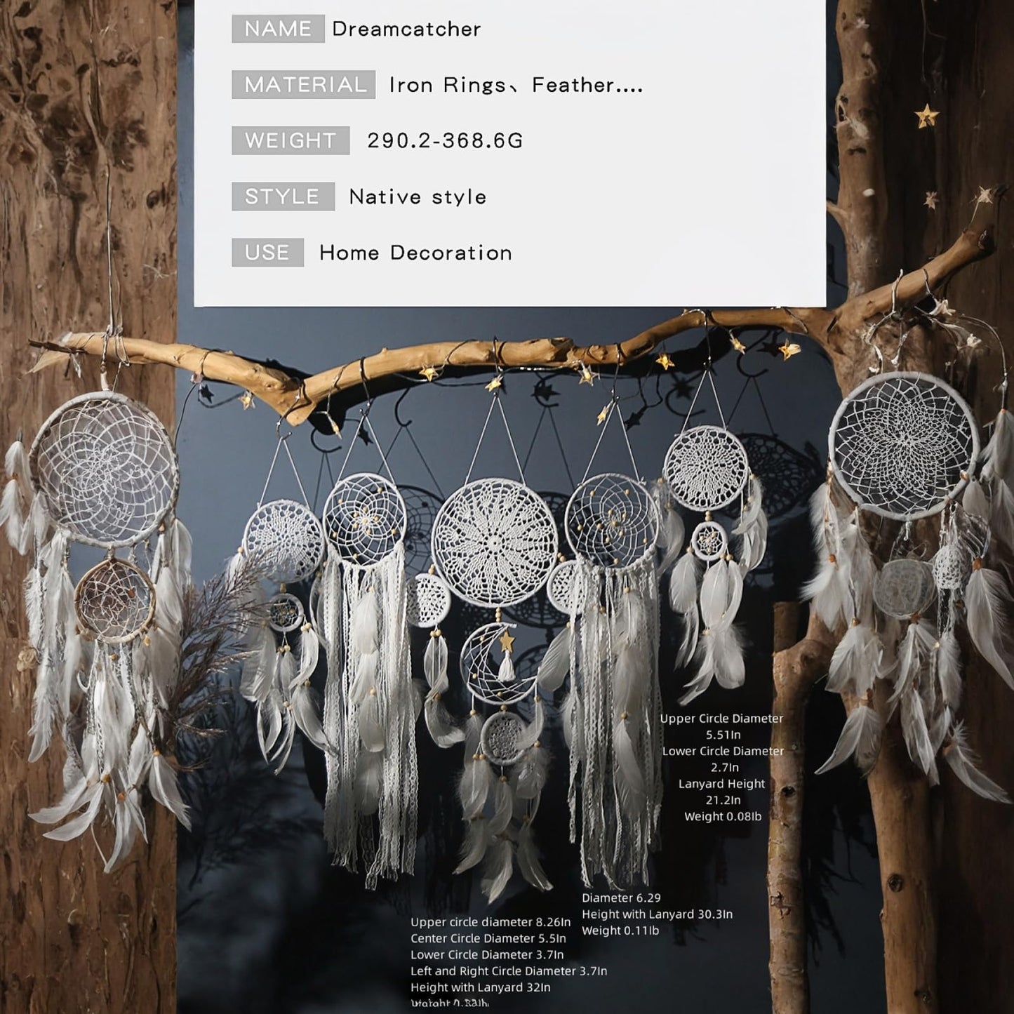 Dream Catcher Wall Decor,Large Boho Dream Catcher with Luxurious Feathers & Beads, Handmade Wall Hanging for Bedroom,Living Room, Gift Ready for Girls & Adults (Pink)