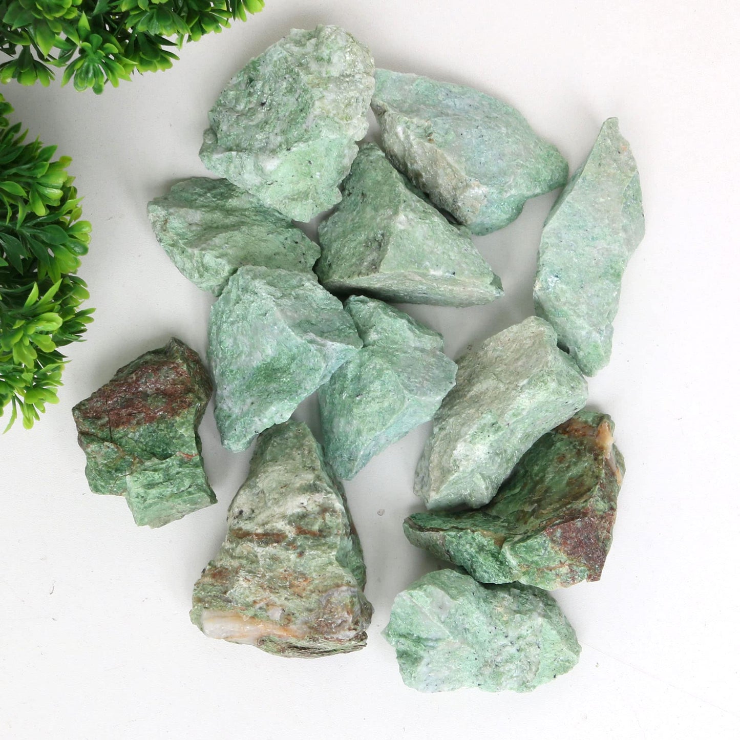 REAL-GEMS Natural Raw Healing Crystals Rough Stones for Tumbling, Cabbing, Polishing, Wire Wrapping, Wicca & Reiki Crystal Healing, Mix Gemstones,7 Chakra (Green Opal)