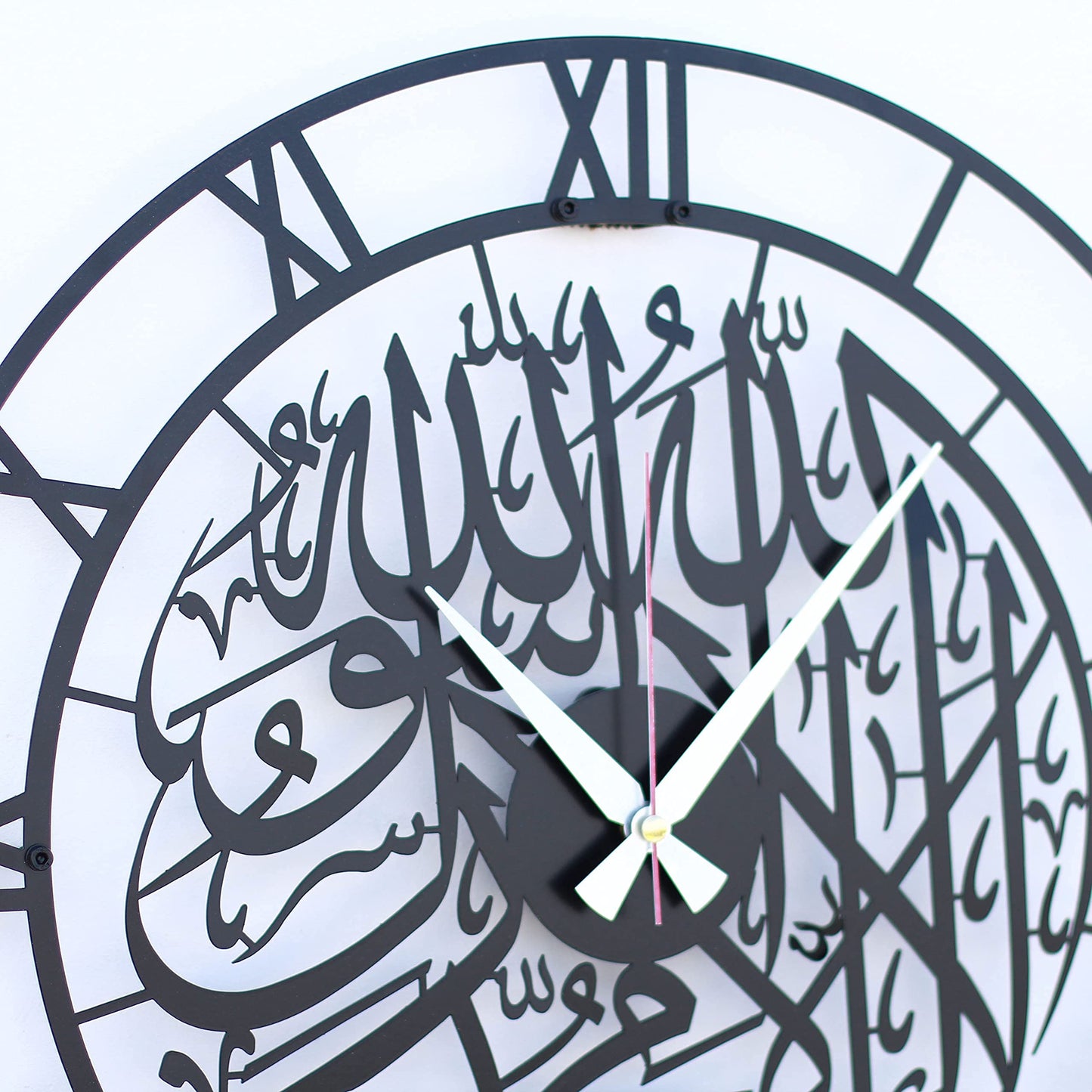 iwa concept First Kalima Metal Islamic Silent Clock | Islamic Ramadan Wall Decorations | Modern Muslim Housewarming Gift | Arabic Calligraphy | Quran Wall Art (Black)