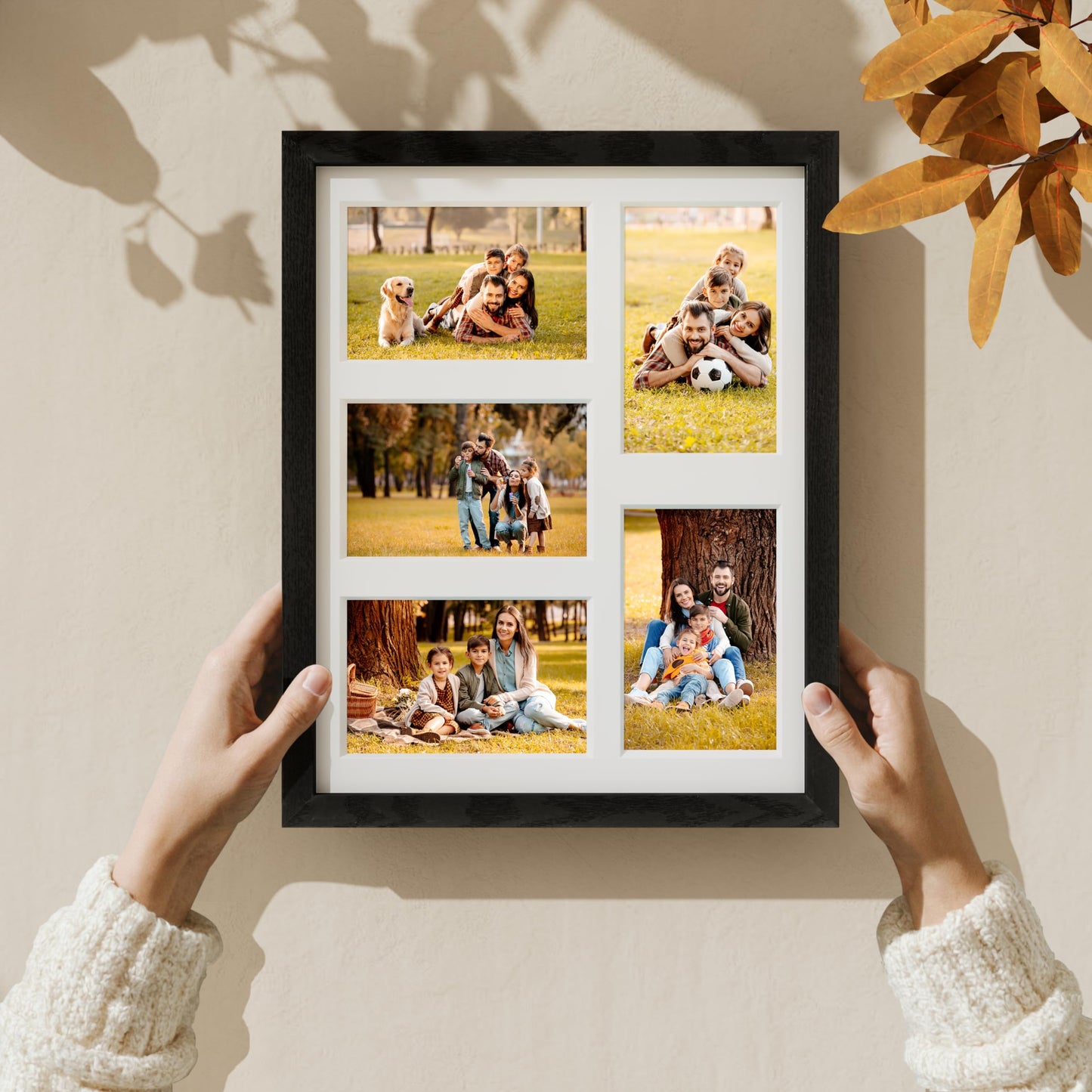 Vittanly 11x14 Collage Picture Frame, Displays 5Pcs 4x6 Pictures with Mat or 1Pcs 11x14 without Mat for Wall Mounting, Picture Frames Collage Wall Decor in Black, 1 Pack
