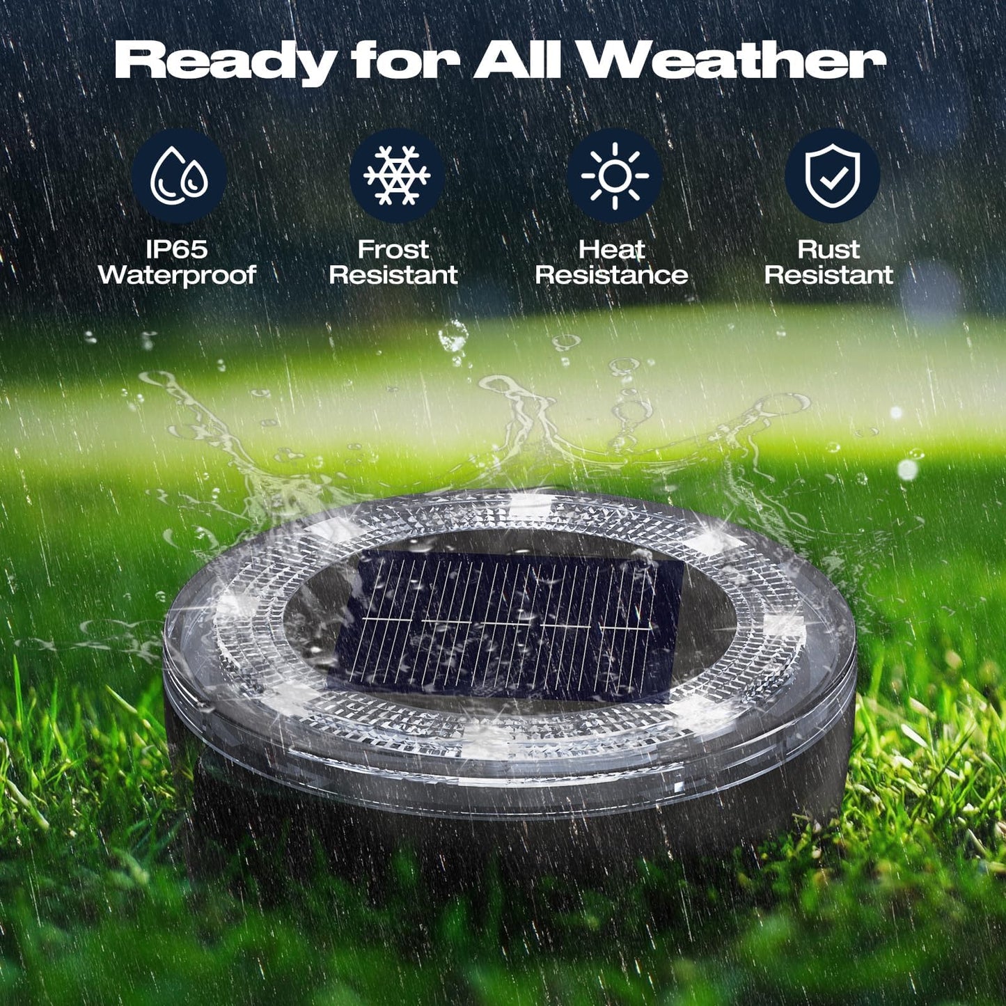 vighep Mini Solar Ground Lights, 12 Pack 2.2 Inch Solar Lights Outdoor Waterproof, Mow‑Over Safe, Upgraded LED Flat Landscape Lighting for Outside Pathway Garden Patio Yard Driveway,Cold White