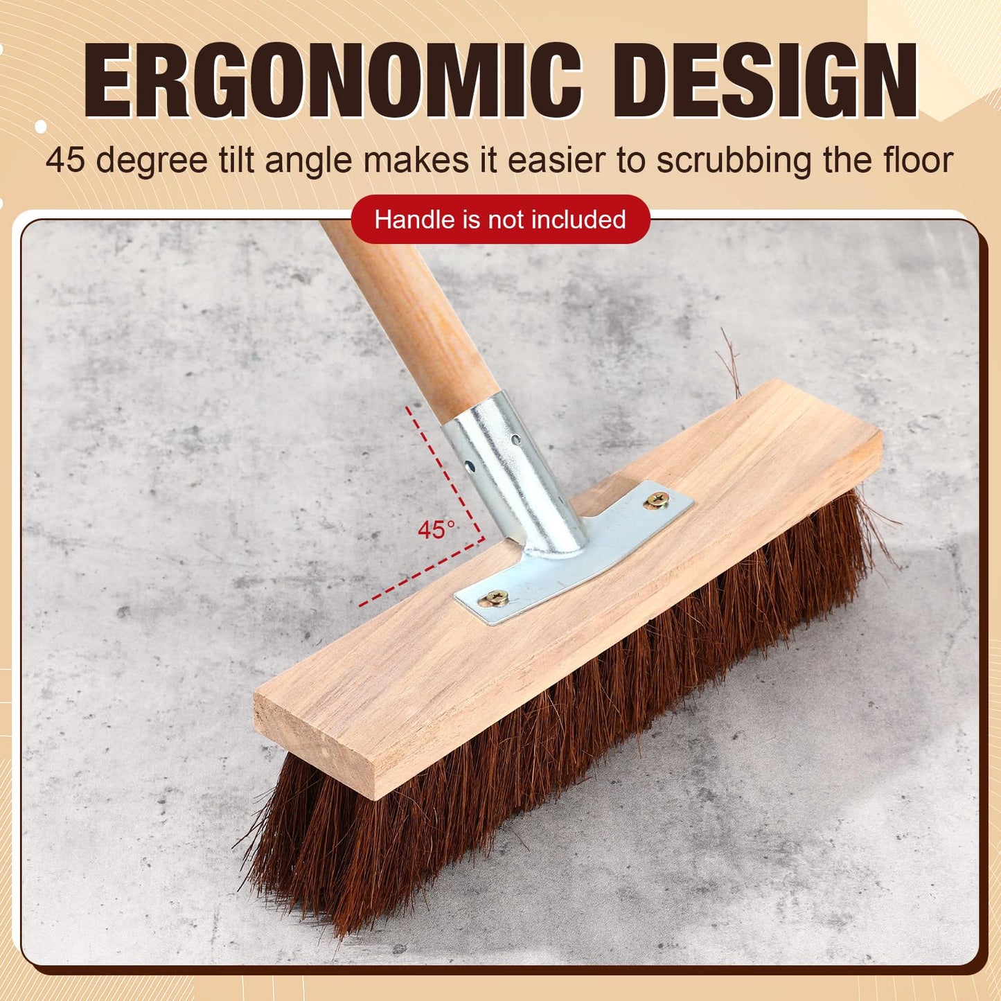 Vesici 6 Pcs Scrub Deck Brush Broom Heads Heavy Duty 10.6 x 2.4 Inch Replacement Wide Brooms for Outdoor Concrete Shop Boat Industrial Push Garage Driveway Farmhouse Cleaning Livestock Back Scratcher