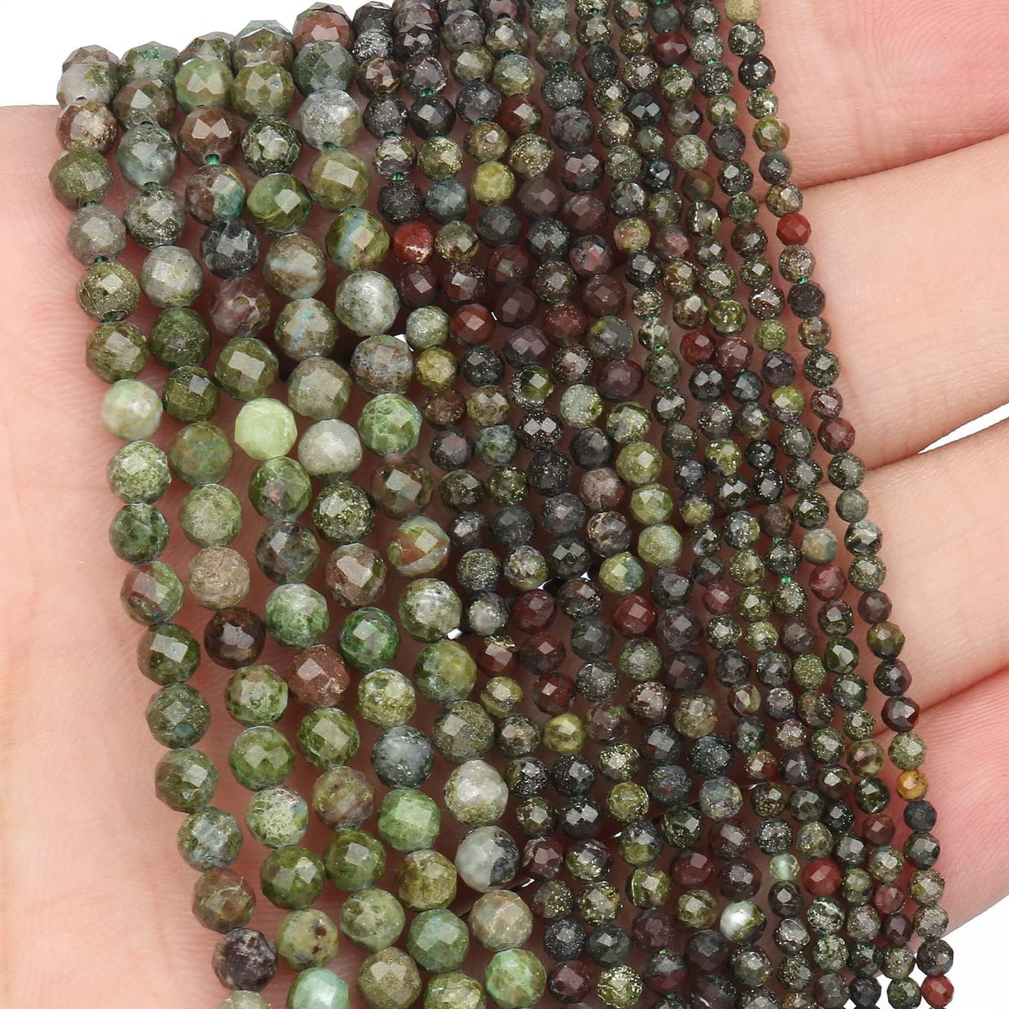 Song Xi 120pcs 3mm Natural Dragon Blood Gemstone Beads Faceted Round Loose Stone Beads for Jewelry Making (1 Strand)