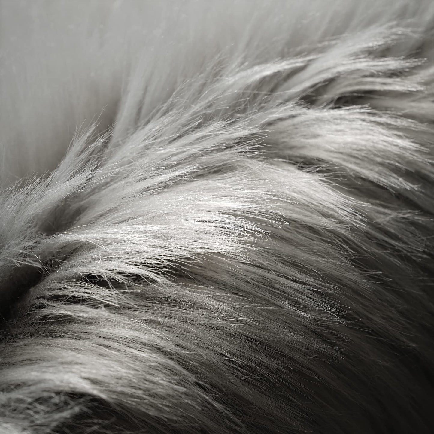 SERISSA Soft Fluffy Rug Grey Faux Sheepskin Fur Rug Shaggy Area Rug for Bedroom Floor Living Room 3x5 Feet