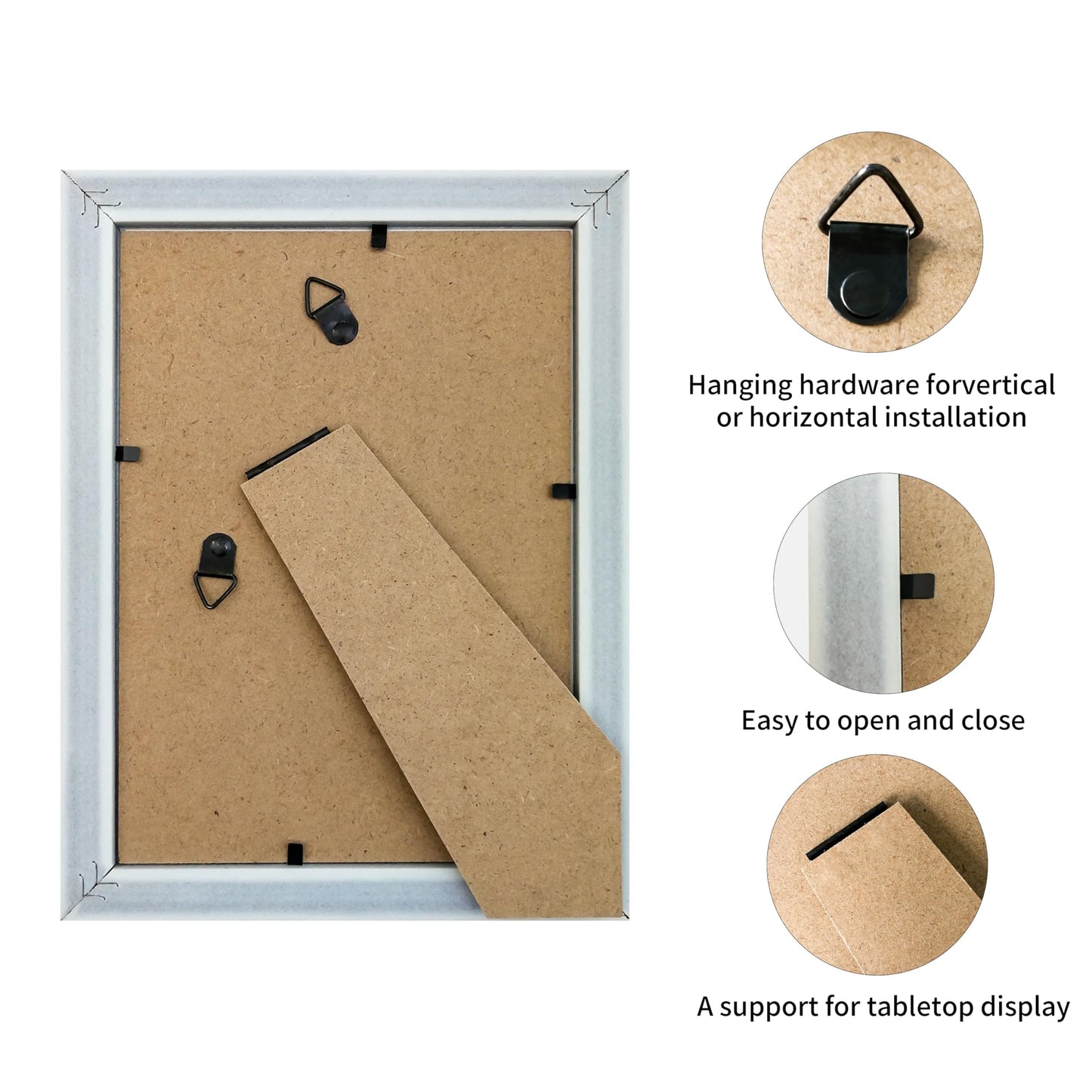 Modern Photo Frame for Wall & Desk Display, Durable Frame for Family Photos, Decorative Picture Frame Set for Home & Office, Easy to Use(Silver 3.5x5in)