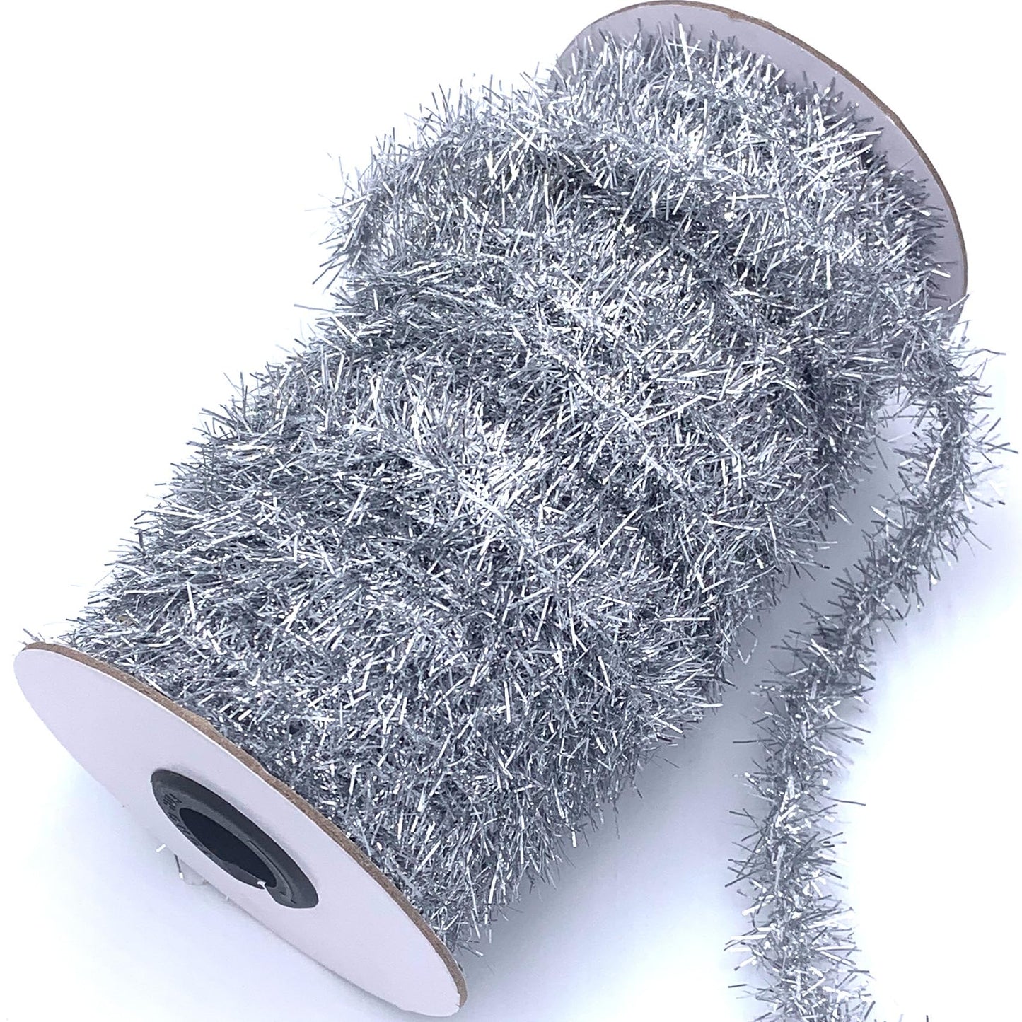 Bituinra 50 Yards Silver Metallic Tinsel Christmas Garland Tinsel Bibbon for Christmas Tree,Wedding Birthday Party Decorations Supplies (Silver)