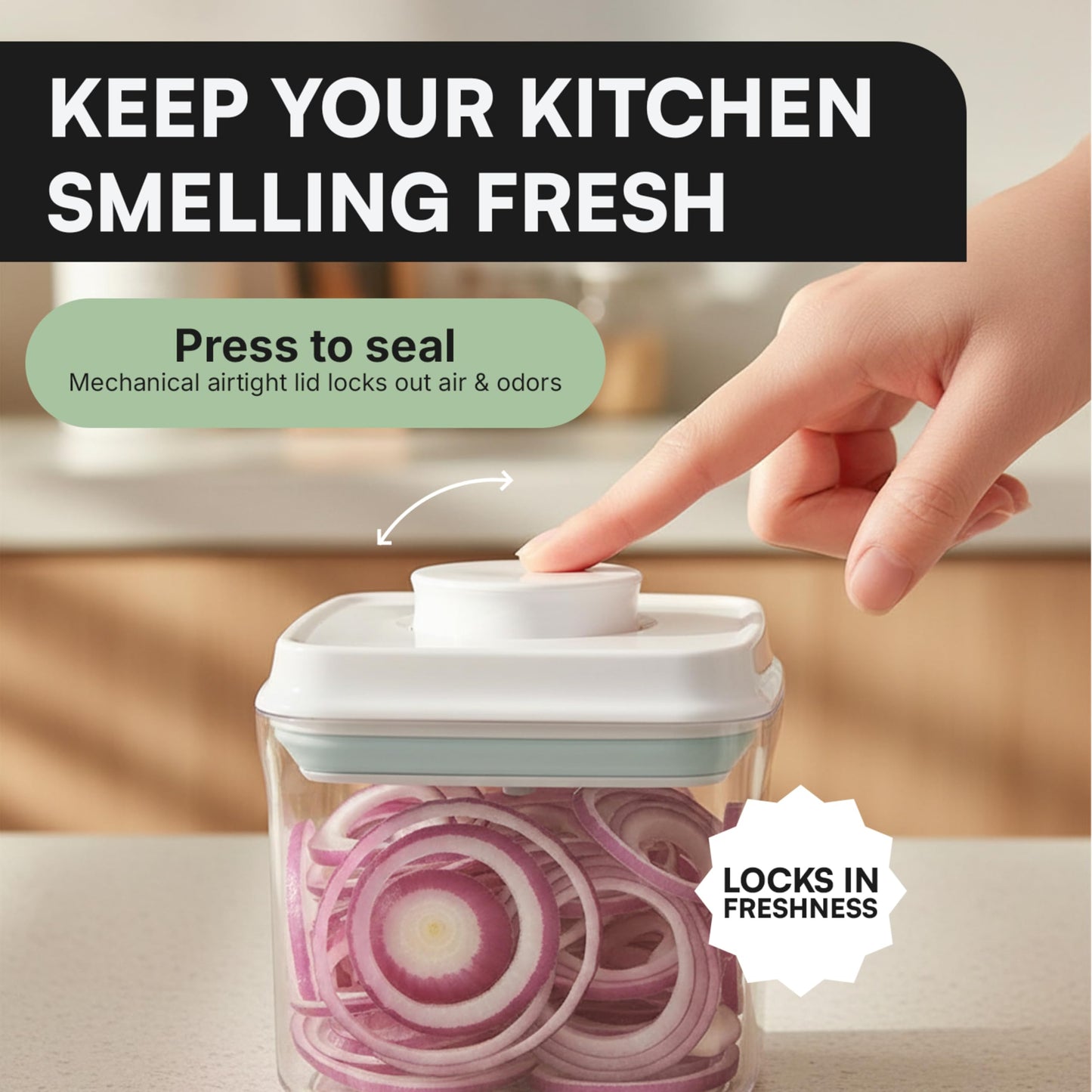 Bop Top Airtight Food Storage Containers with Lid 2 Cups / 16 oz | Kitchen Canister Sets | Air Tight Pantry Container | Pop Top Dry Food Storage Containers for Snacks, Sugar, Flour, Baking, Pasta
