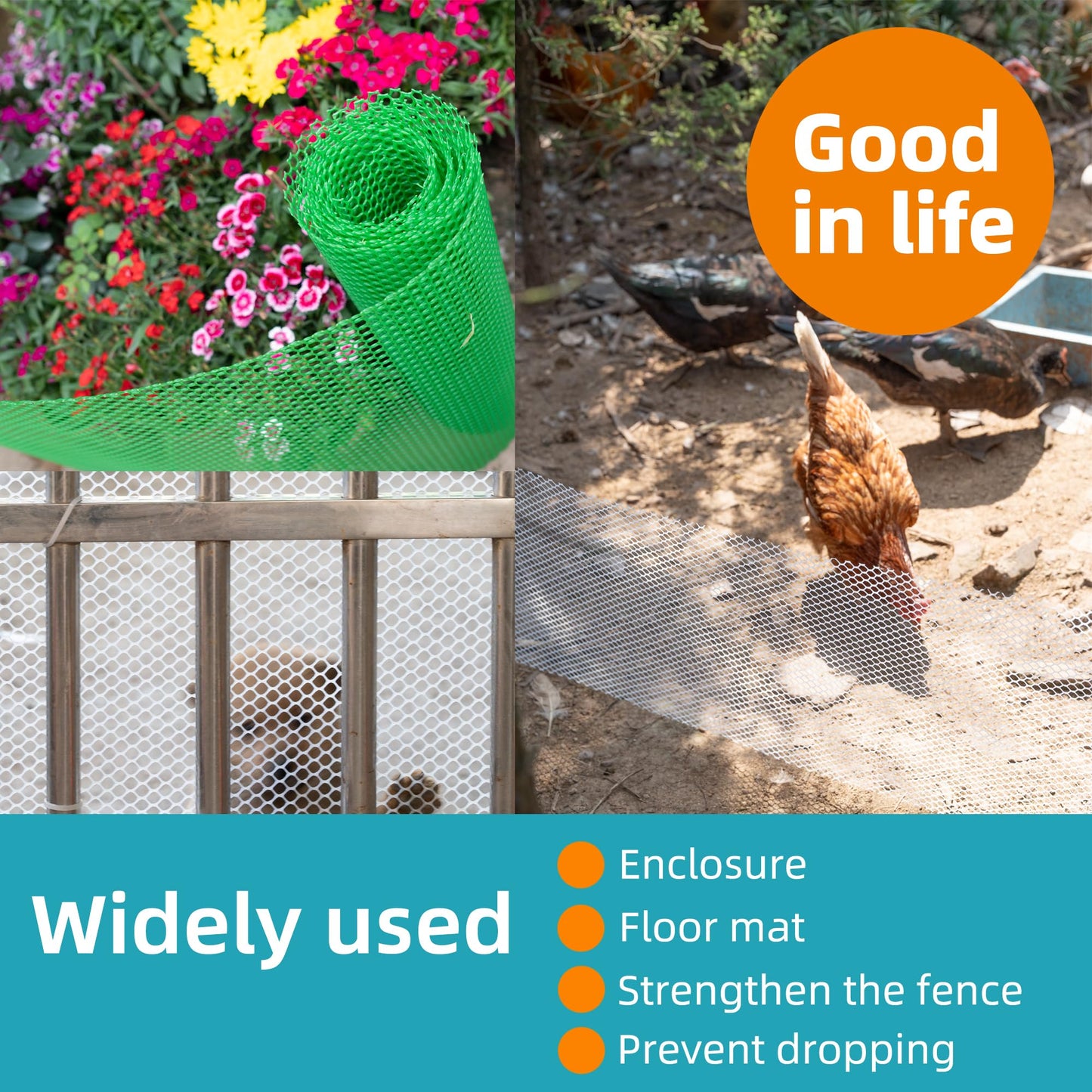 Pet & Garden Safeguard - 15.7IN x 32.8FT Roll - Black Plastic Netting, Multi-Use Decorative Fencing for Poultry, Dogs, Rabbits,Chicken and Snake Barrier