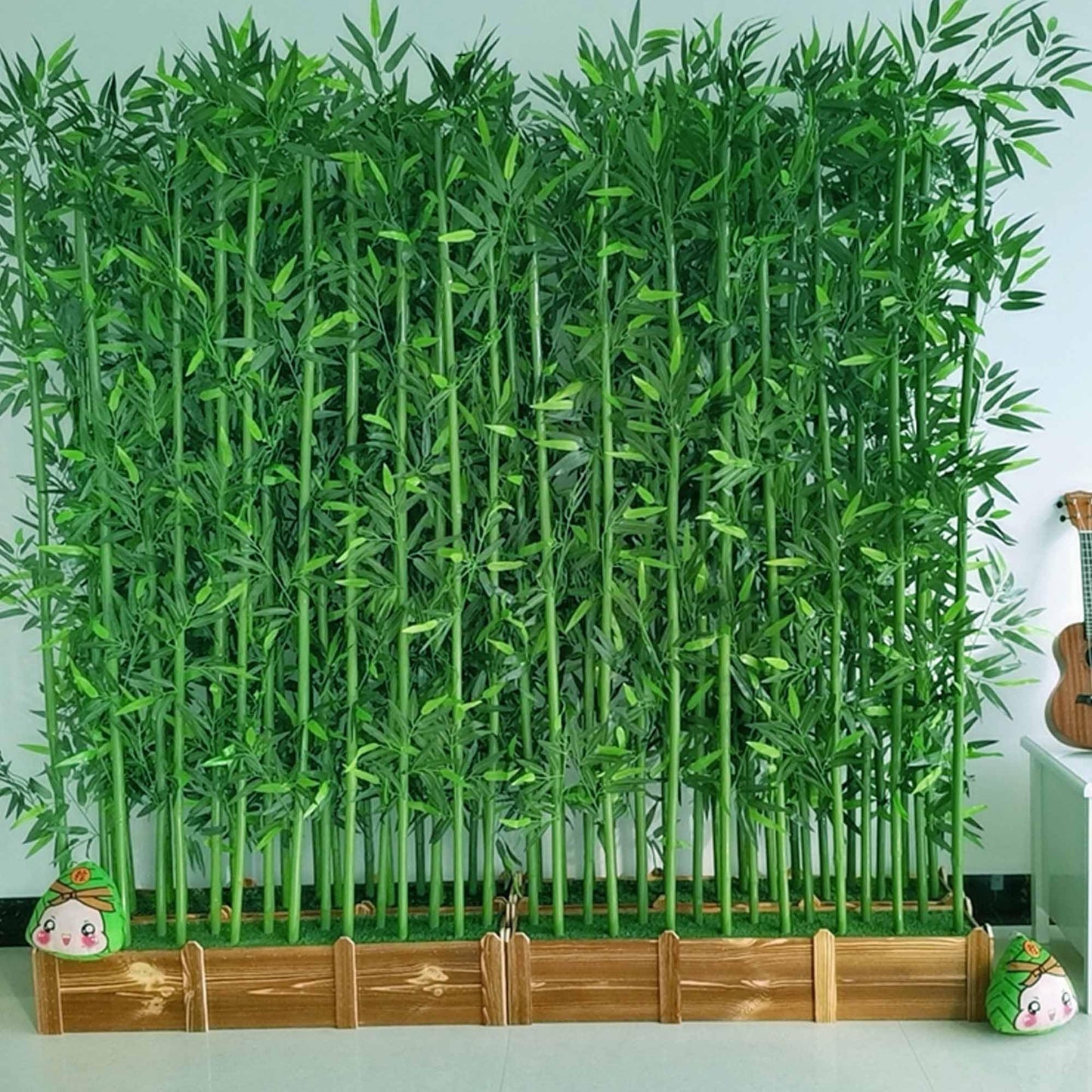 Artificial Green Bamboo Plant Balcony Privacy Screen Plants Privacy Fence for Outdoor Garden Terrace Courtyard Entrance(100cm/3.3ft)