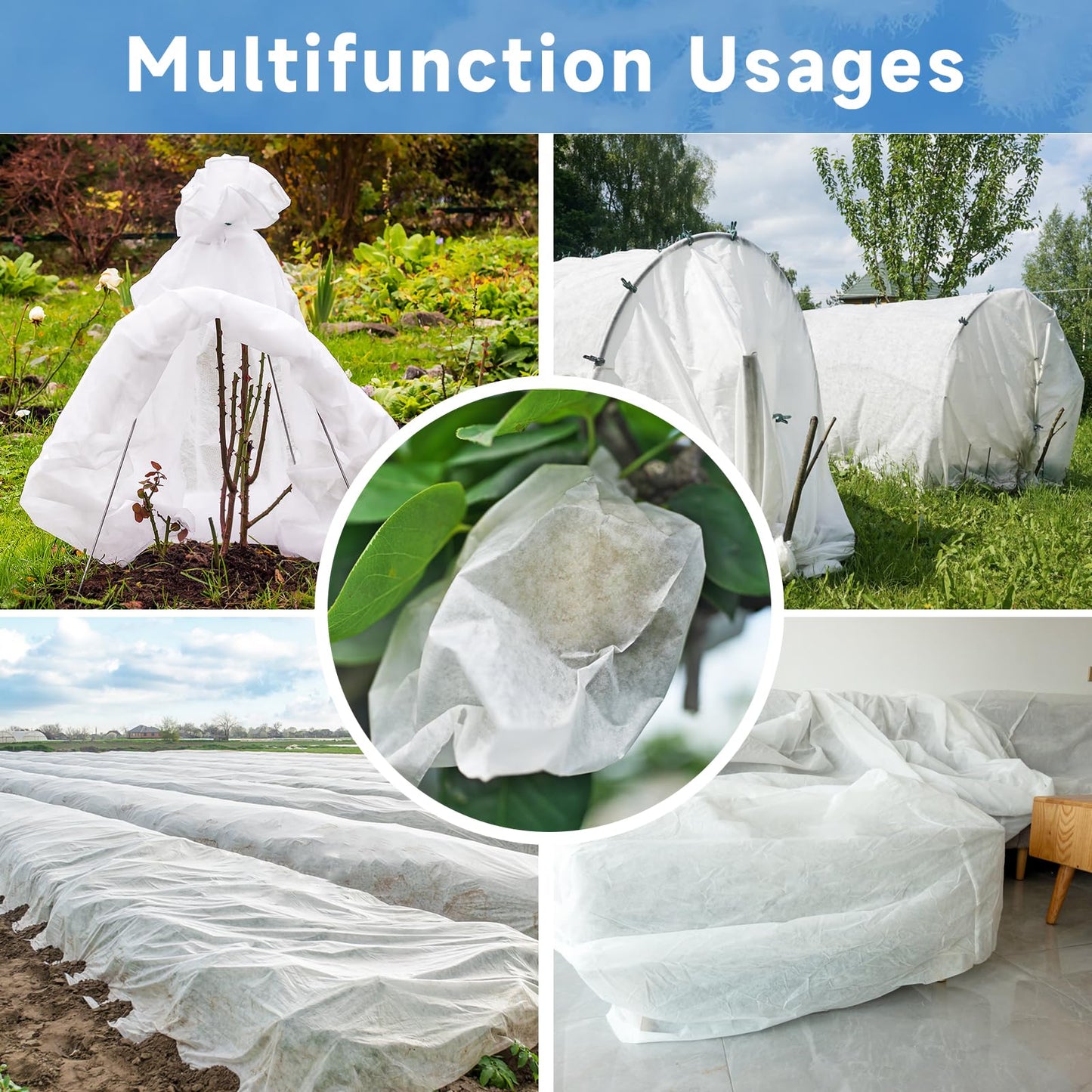 Plant Covers Freeze Protection,10 ft x 20 ft 1.1oz/yd² Thicker Floating Row Blanket Cover Fabric Plant Cloth for Winter Frost Snow and Garden Protection