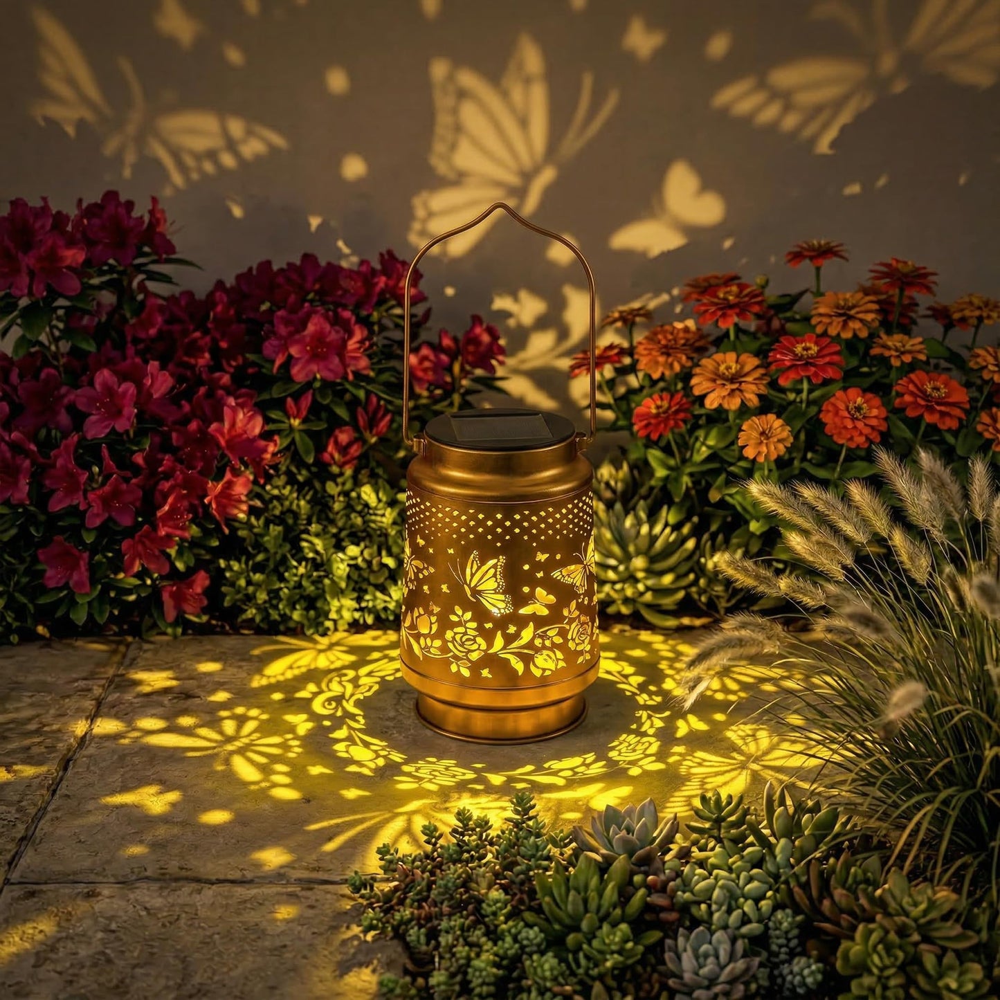 FancyPlus Solar Lanterns Outdoor Waterproof, Butterfly Birthday Gifts for Women Mom Grandma, Garden Hanging Solar Lantern Lights for Patio