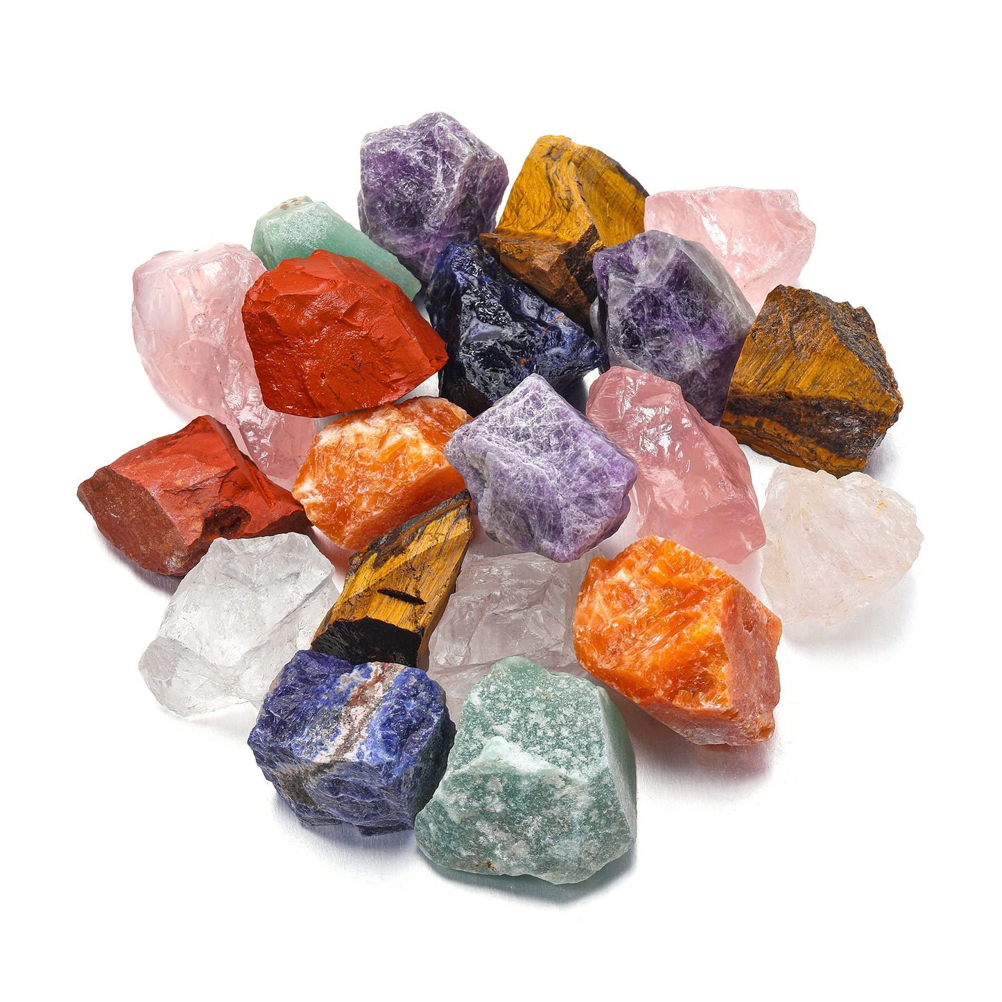 Top Plaza Bulk Healing Crystals Rough Stones Set - Large 1" Natural Raw Stones Crystal for Reiki Healing, Wicca, witchcraft, Tumbling, Cabbing, Fountain Rocks, Decoration, Polishing 1lb-Mixed Crystals