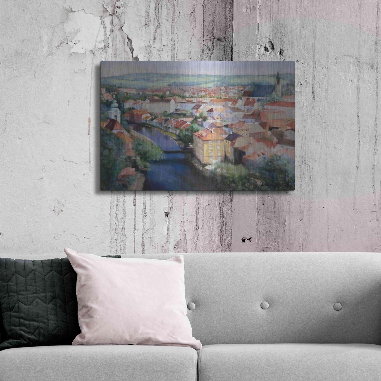 Luxe Metal Art 'Mosaic' by Esther Engelman, Metal Wall Art, 36"x24"