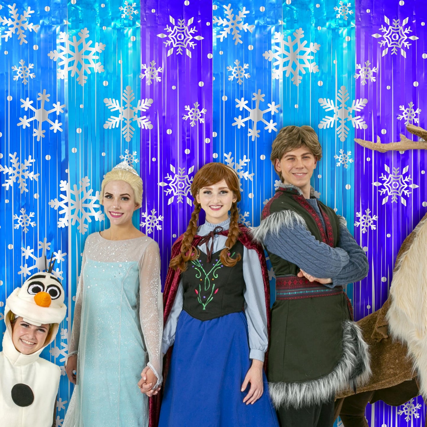 3 Pack Birthday Party Decorations Snowflake Tinsel Foil Fringe Curtains for Kids Frozen Birthday Backdrop Winter Christmas Holidays Photo Booth Prop Backdrop Streamer 3.3x6.6ft