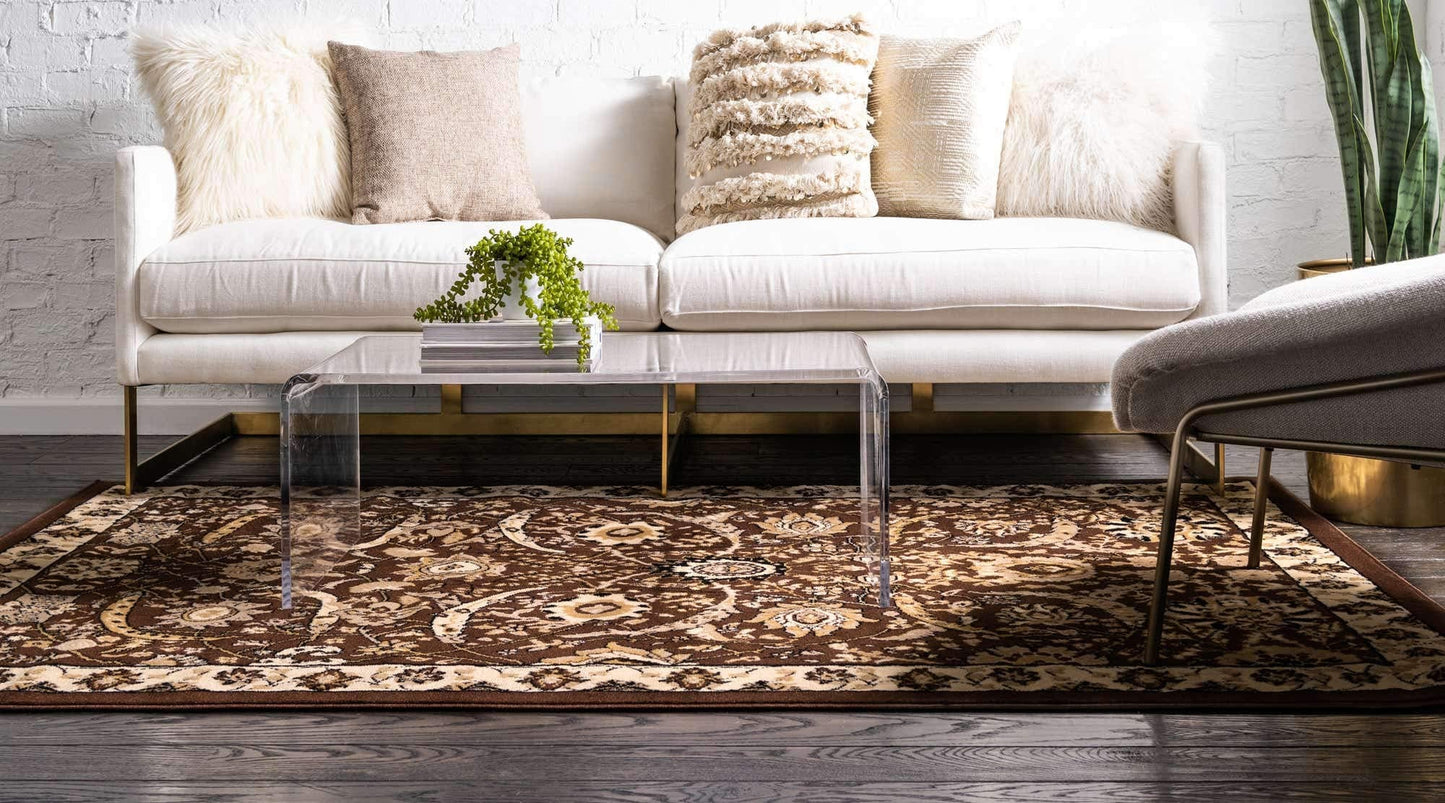 Unique Loom Espahan Collection Area Rug - Cape Cod (7' 10" x 10' Rectangle, Brown/ Beige)