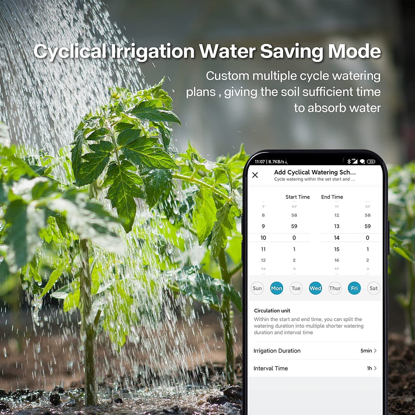 Smart Hose Watering Timer with Wi-Fi Hub, Automatic Irrigation System Controller for Lawns and Yard, Compatible with Alexa