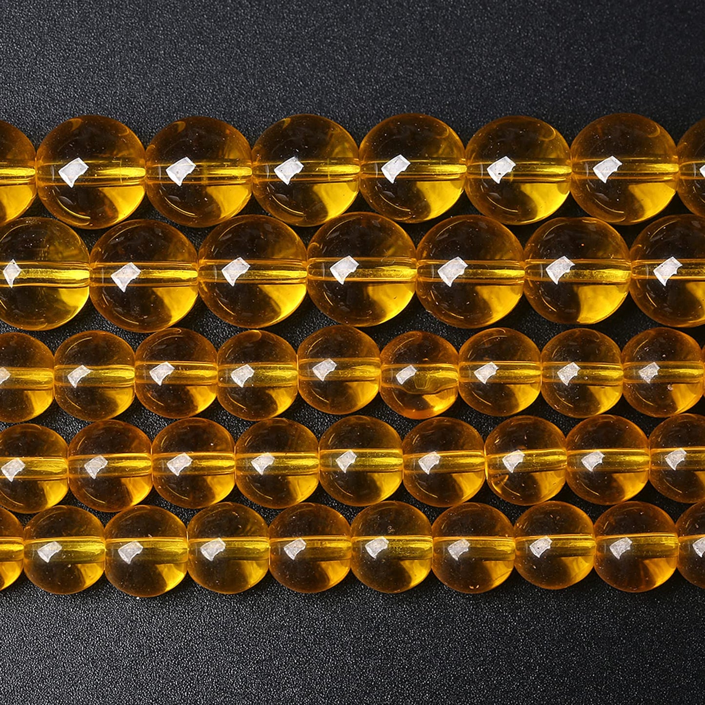 6MM 63PCS Yellow Glass Spacer Loose Beads for Jewelry Making DIY Bracelet Necklace