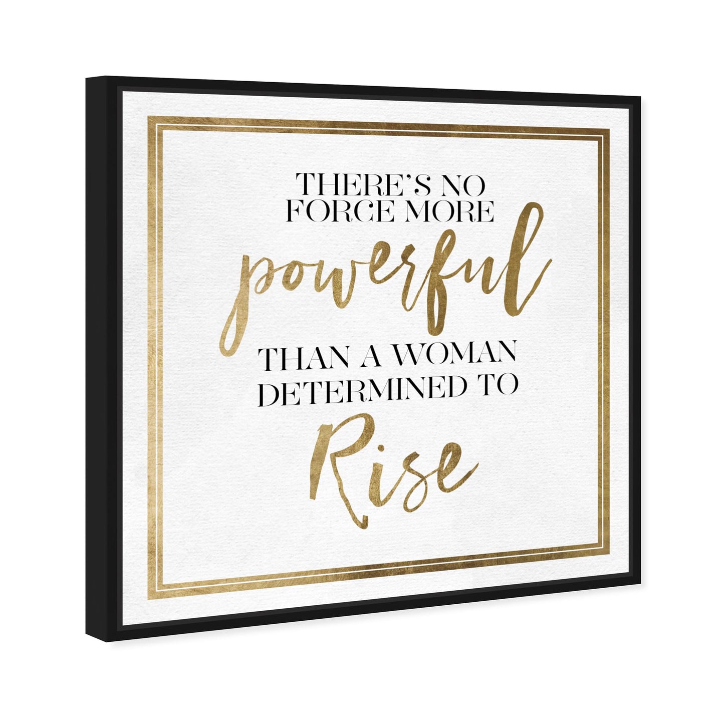 The Oliver Gal Artist Co. Typography Wall Art Canvas Prints Empowered Women Quotes and Sayings Woman Rise Home Décor, 12" x 12", Black Floating Frame