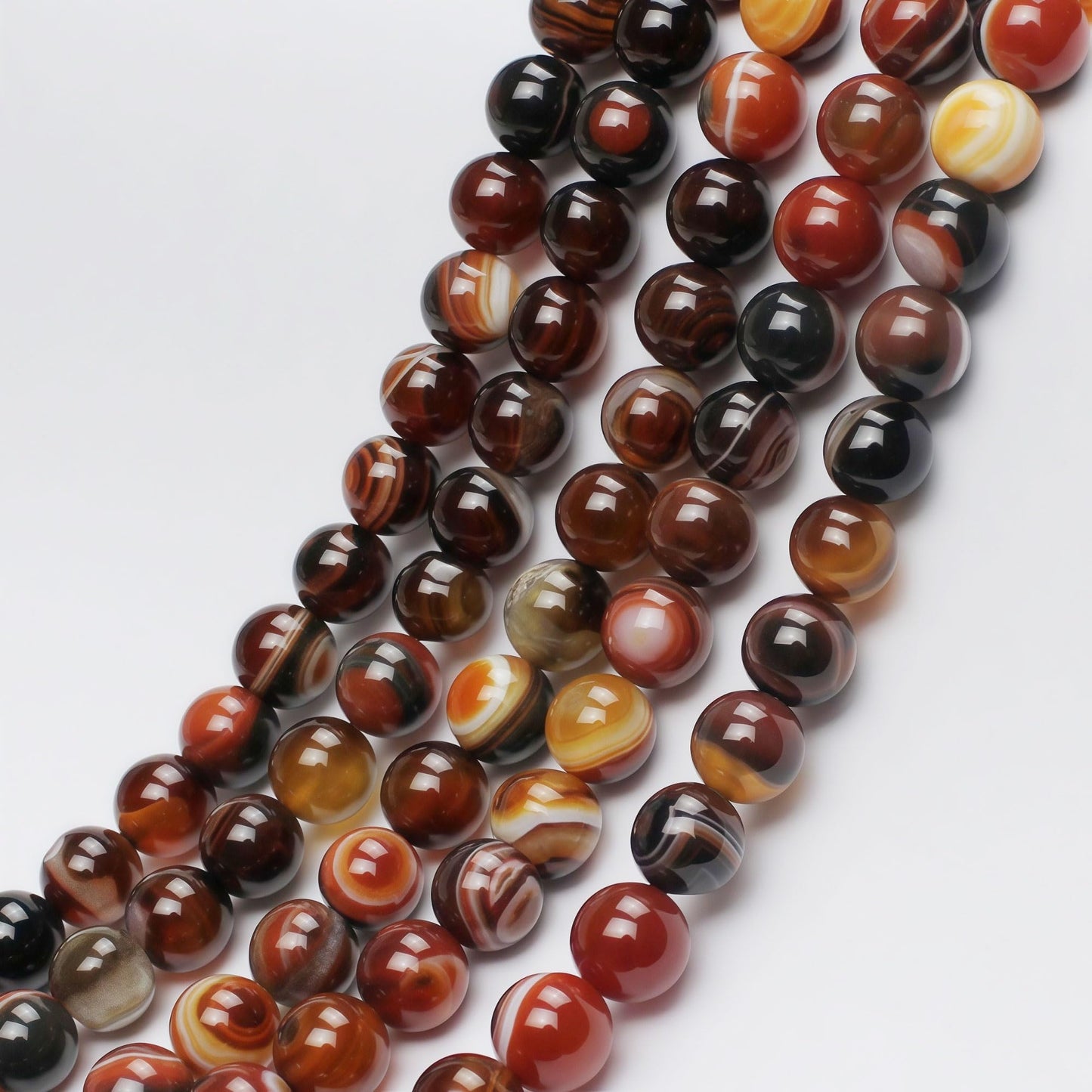 MJDCB Red Coffee Agate Beads Natural Agate Stone Round Loose Beads Ball Handmade Jewelry Bracelet Making DIY (6mm)