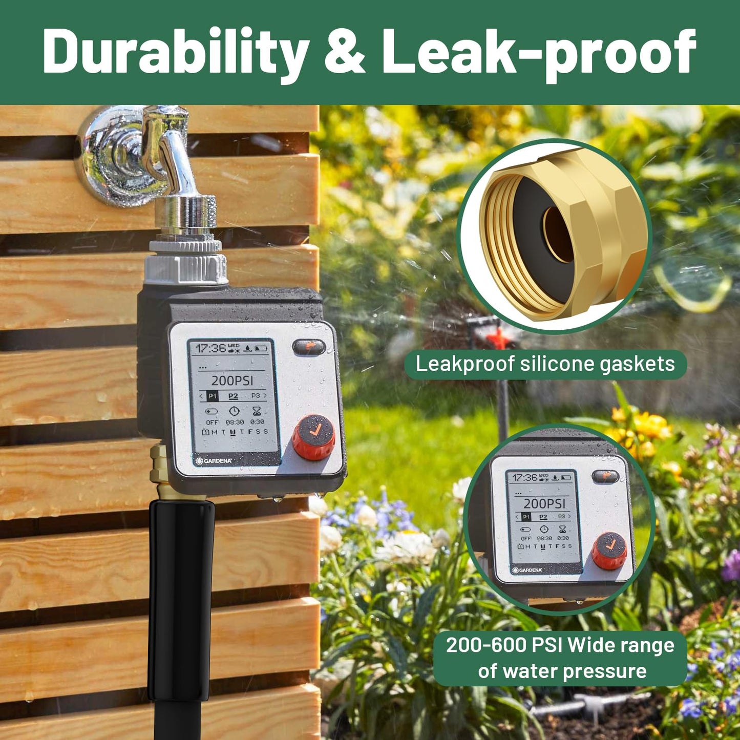 Beitopamz Short Garden Hose 5 ft x 5/8 in Male to Female Heavy Duty Small Water Hose Extender Connector, Lightweight Rubber Hybrid Leader Hose, Leak-Free Connections, 3/4'' Brass Fittings, Black