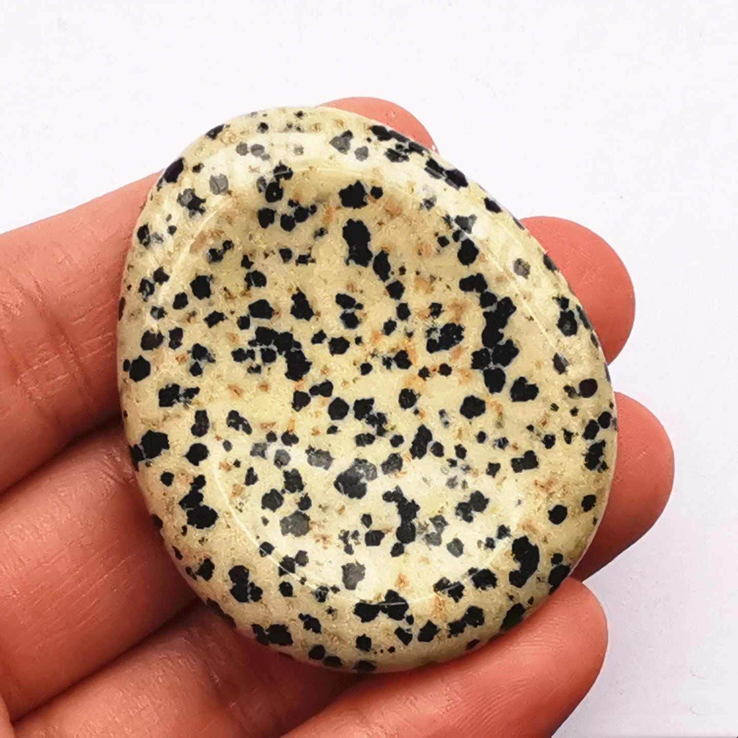 Bacatgem Speckle Dalmation Stone Water Drop Chakra Thumb Worry Stone,Stress Relax Healing Reiki Crystal Pocket Palm Stones