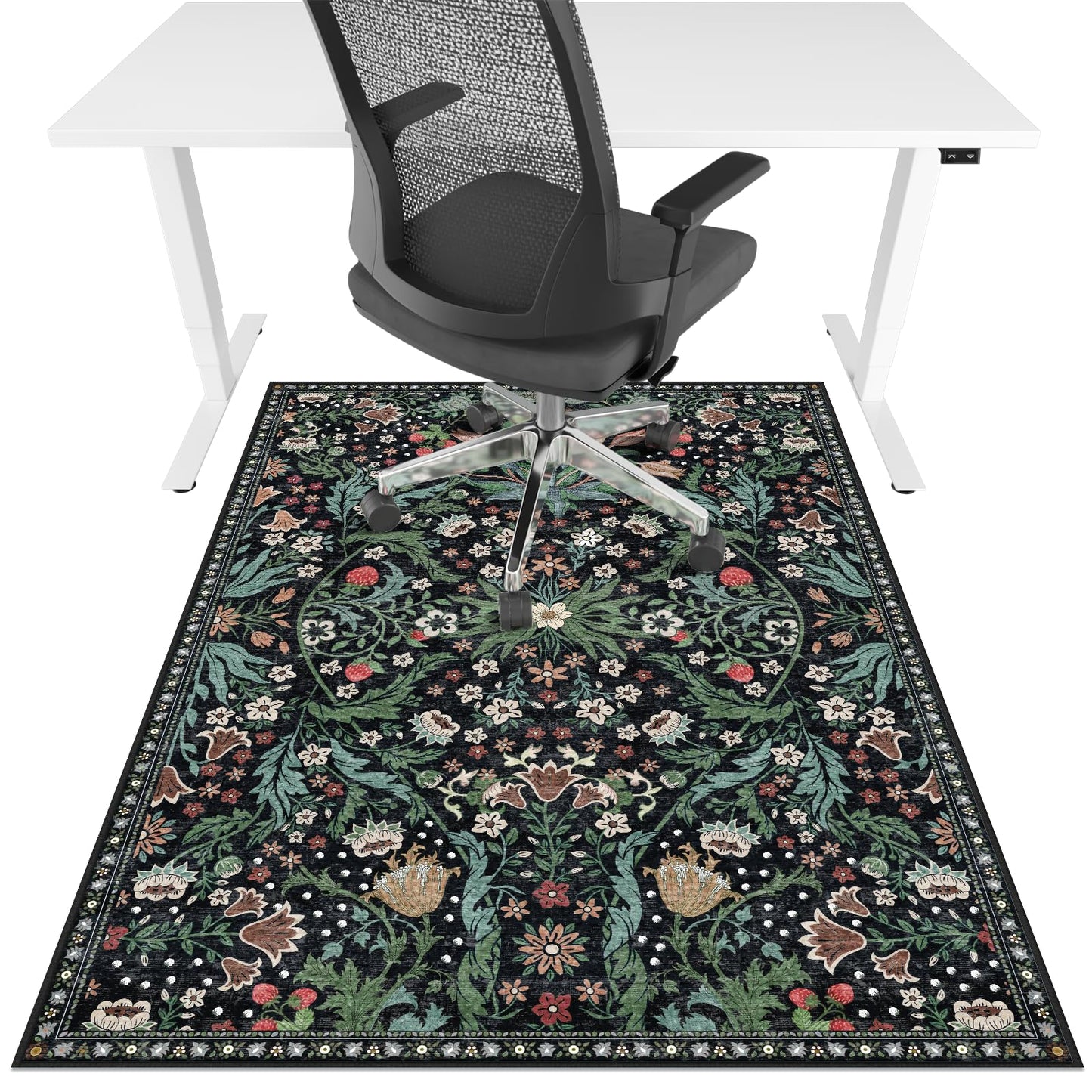 Office Chair Mat for Hardwood Floor & Tile Floor,36"X 48" Heavy Duty Desk Chair Mat for Hard Floors, Under Desk Rug for Rolling Computer Chair,Anti Slip,Low Pile Carpet Floor Protector-Green Grass