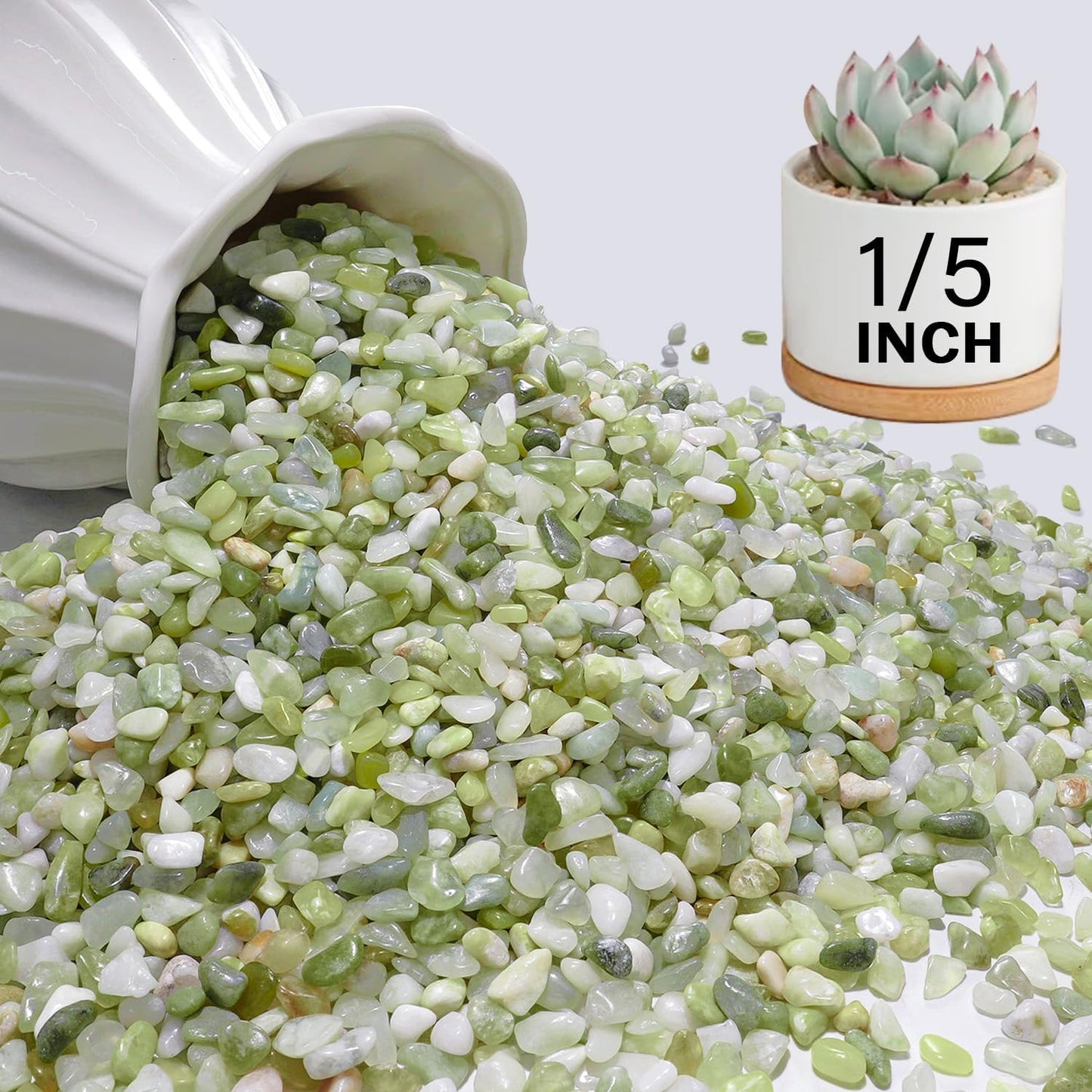 NUPICK 12 lbs Pebbles for Indoor Plants, 1/5 Inch Pea Gravel for Fish Tank, Polished Decorative Rocks for Succulent, Natural River Stones for Vases, Cactus, Landscaping, Bird Bath, Aquarium, Jade
