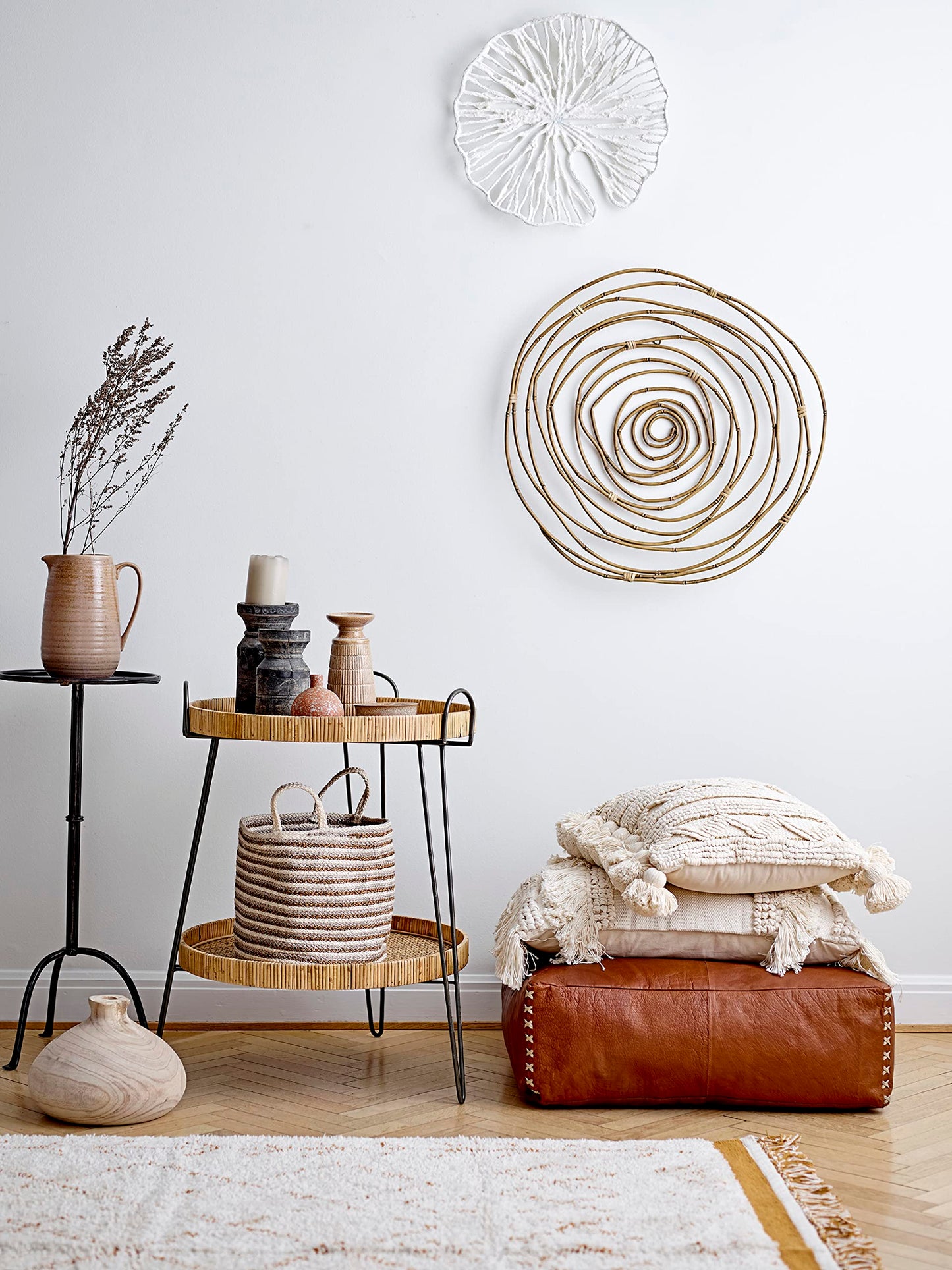 Creative Co-Op Handmade White Coral Shaped Paper & Metal Wall Décor (Set of 3 Sizes)