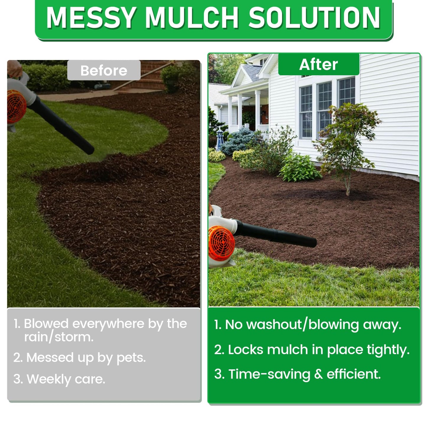 Mulch Glue for Landscaping 1.1Gallon, Rock Glue Pea Gravel Stones Binder, Long-Lasting Strong Safe Bond Lock Rubber Mulch for Cypress, Lawn, Patio, Garden