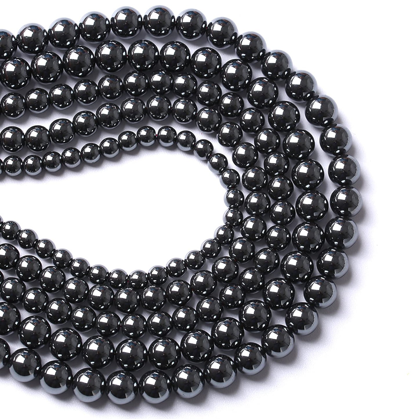 8mm 60PCS Black Hematite AAA Grade Spacer Round Loose Beads for Jewelry Making DIY Bracelet