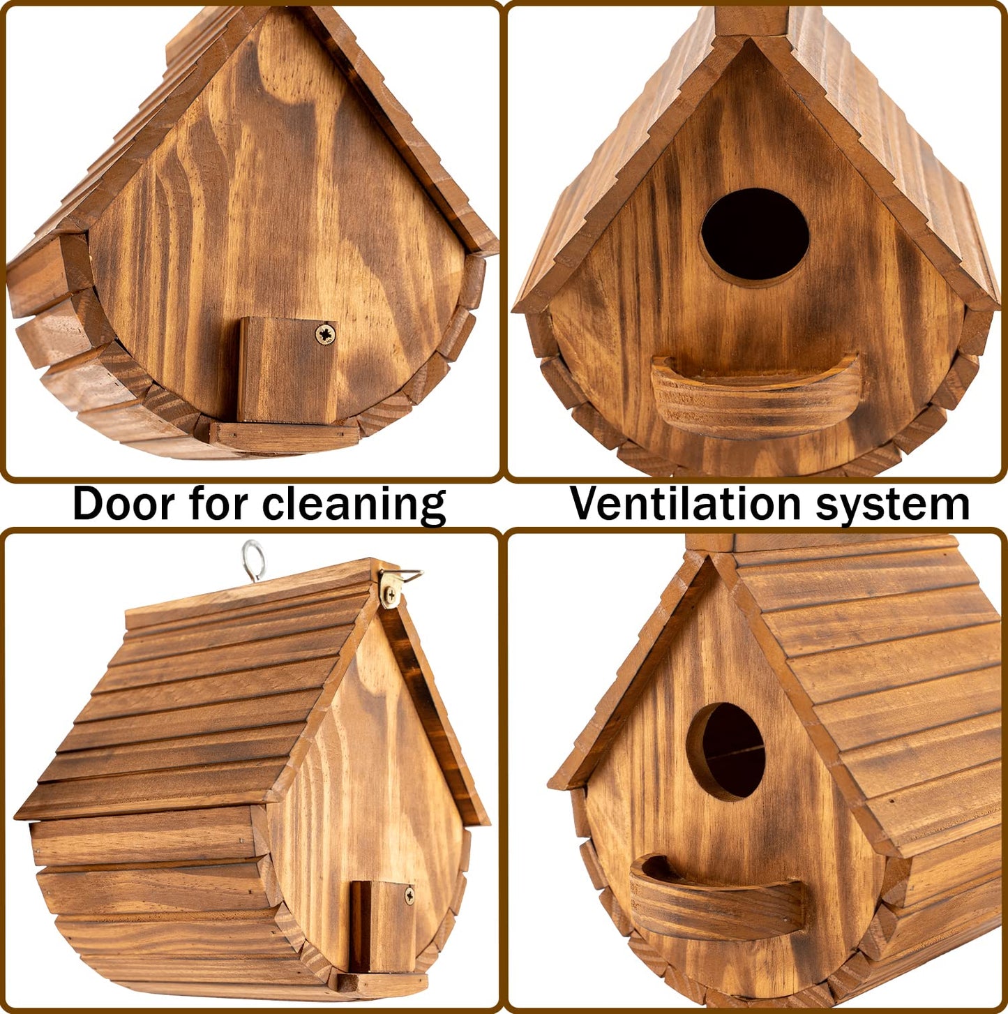 Set of 2 COLEBA Bird Houses for Outside,Outdoor Bird House Bird Families Bluebird Finch Cardinals Hanging Birdhouse for Garden