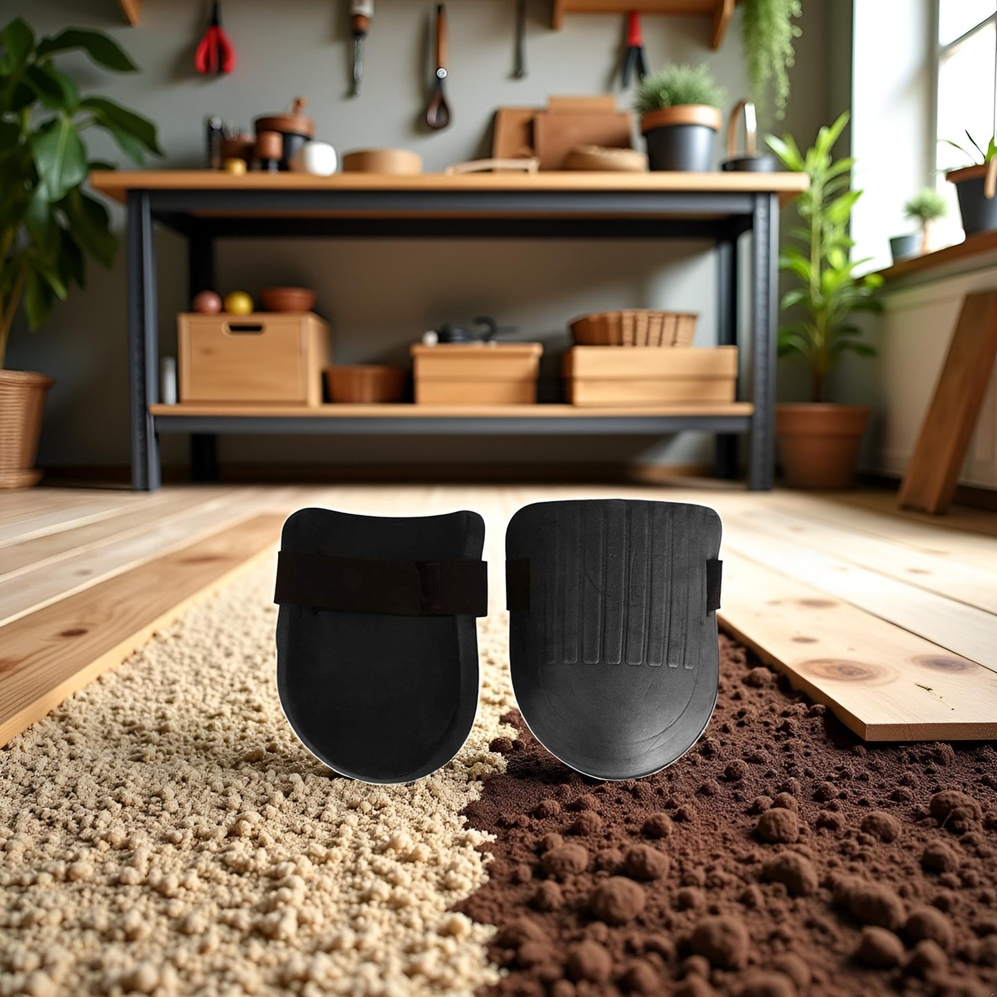 Zhuluck 1 Pair Black Knee Pads Heavy Duty and Comfort for Construction, Gardening, Flooring Work Use Safety Easy to Use Kneepads, Tools and Home Improvement, Ergonomic Supports Kneepads