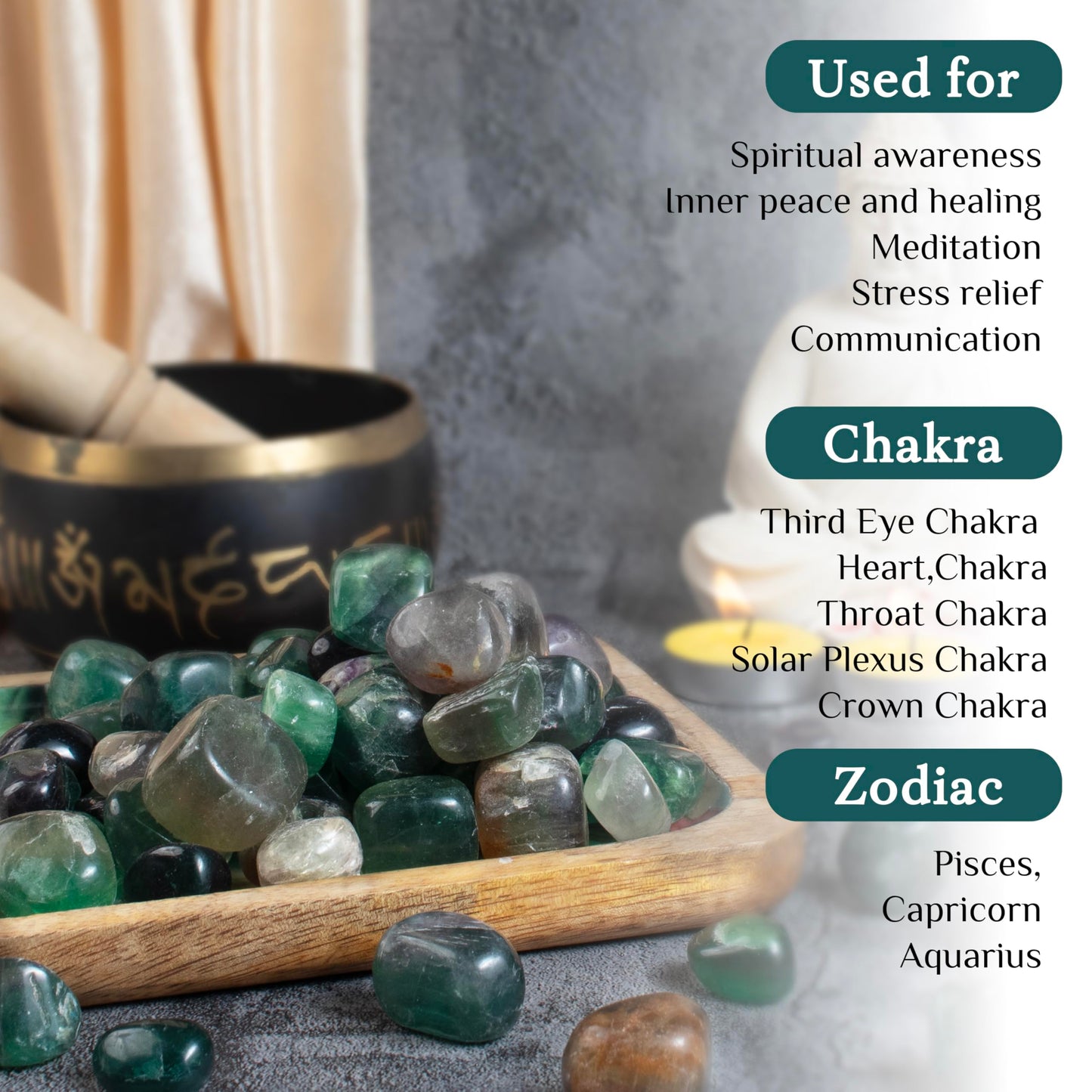 Crocon 1LB Multi Fluorite Tumbled Stones and Crystals Bulk 2000+ Carats Natural Crystal Kit for Reiki Healing Crystal Polished, Tumble Stones, Chakra Balancing, Reiki Gift, Home Decor Size : 20mm