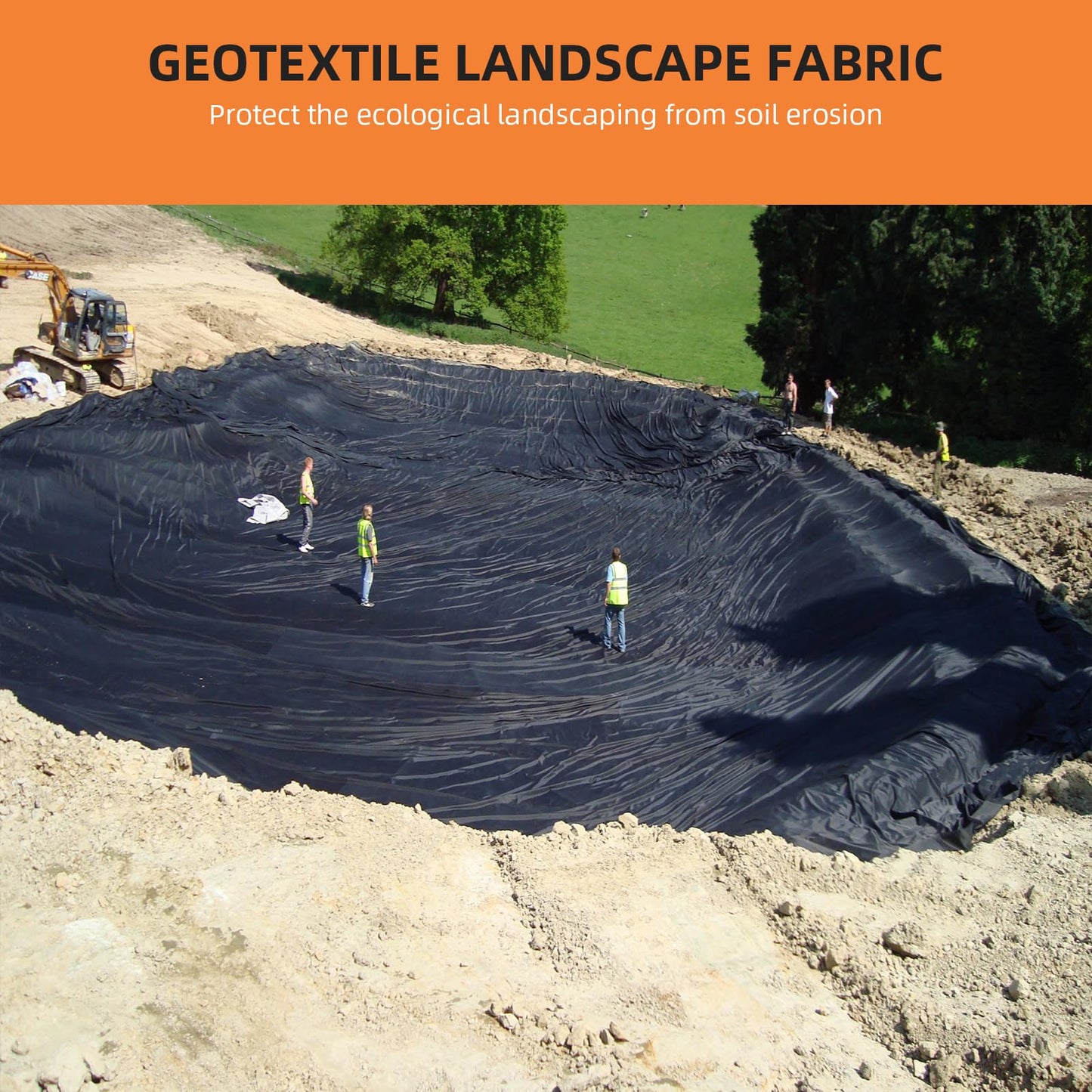 GarveeLife Geotextile Landscape, 6 ft x 50 ft & 6 oz Geotextile Fabric, PP Drainage 350N Tensile Strength & 440N Load Capacity, for Driveway & Road Stabilizationr, Erosion Control, French Drains