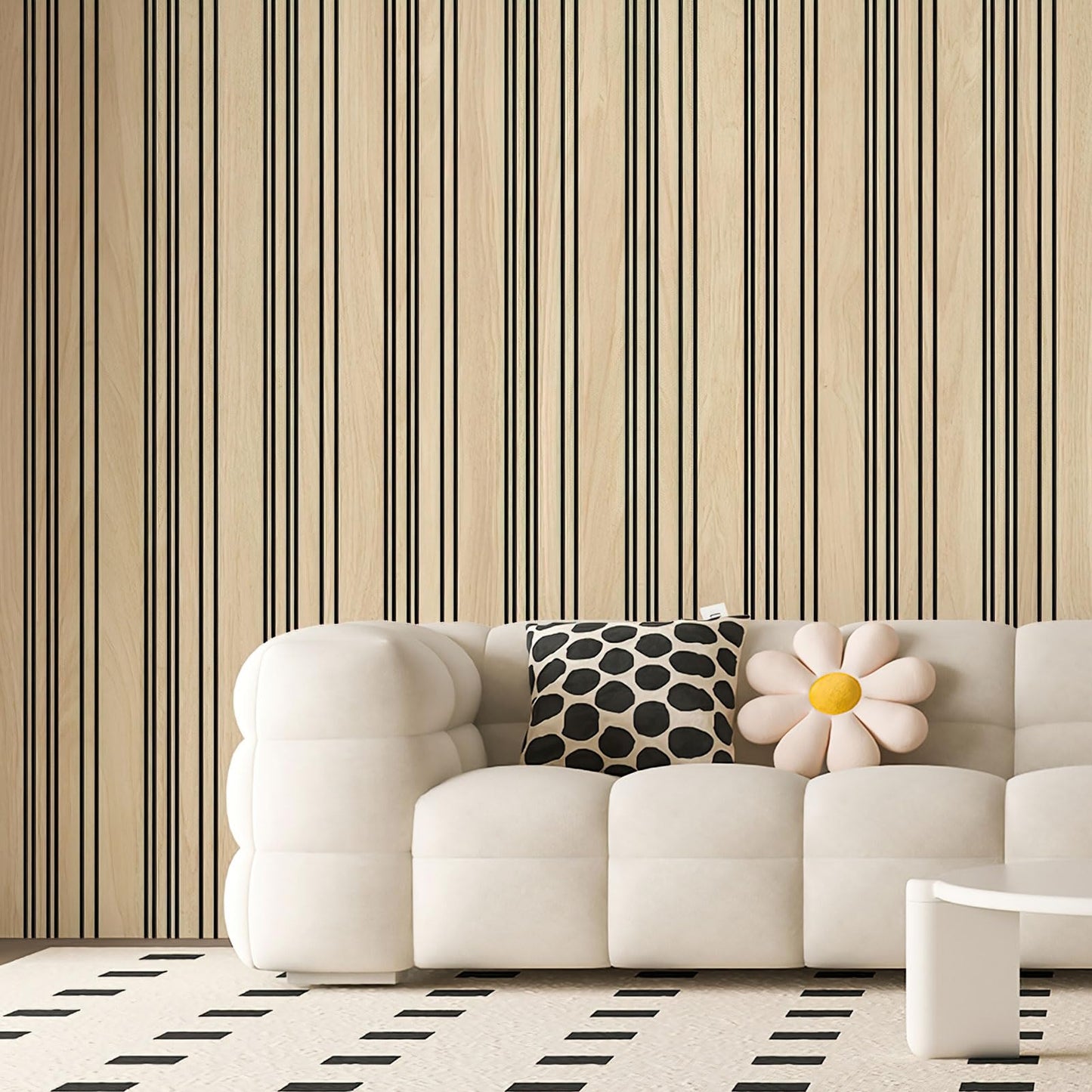Art3d 4-Pack Glue-On Wall Panels, Wood Grain Texture Interior Wall Decor, 104"x12" Recycled Polystyrene Wainscoting Panels, Low Emission for Living Room Bedroom,Natural Oak